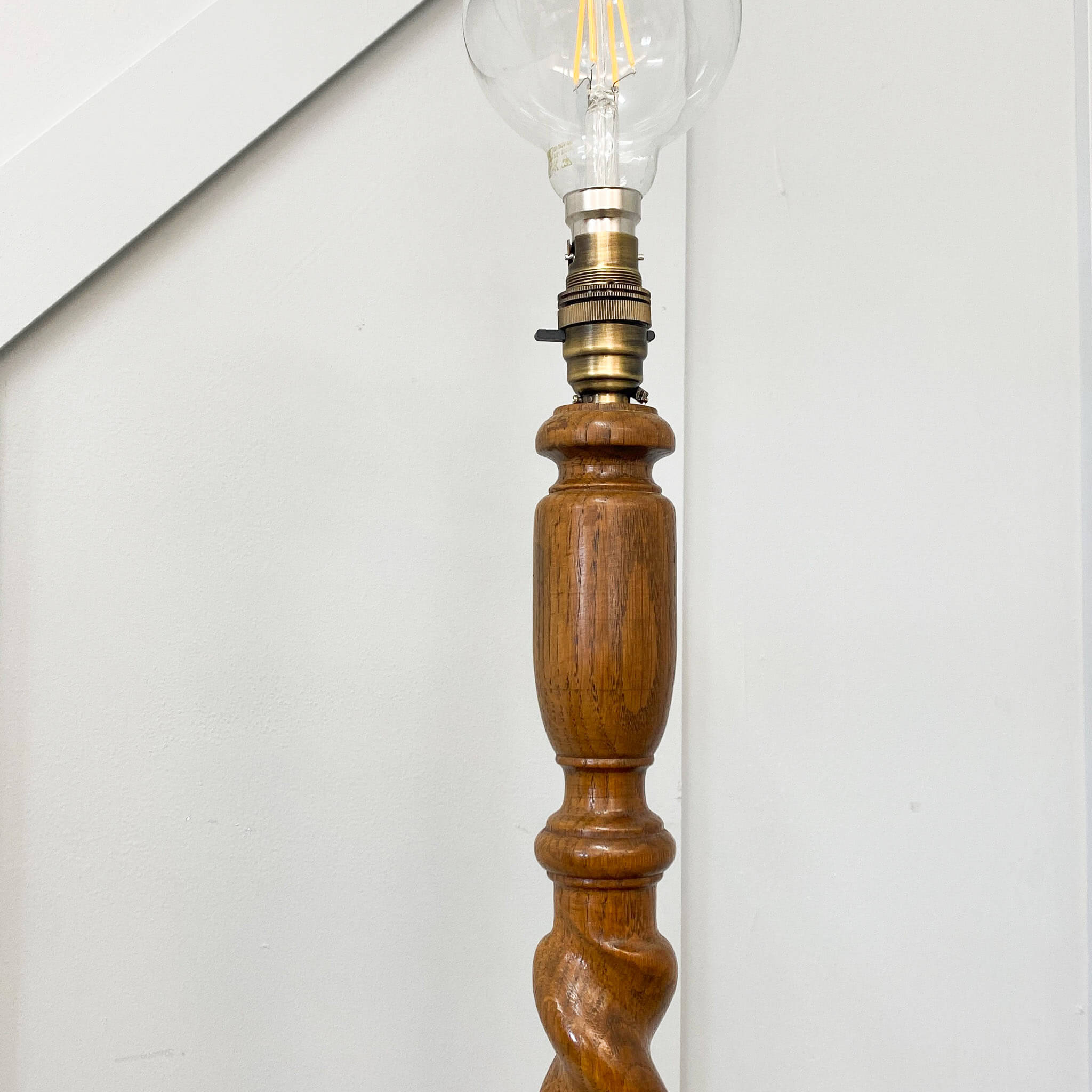 Antique Oak Standing Lamp
