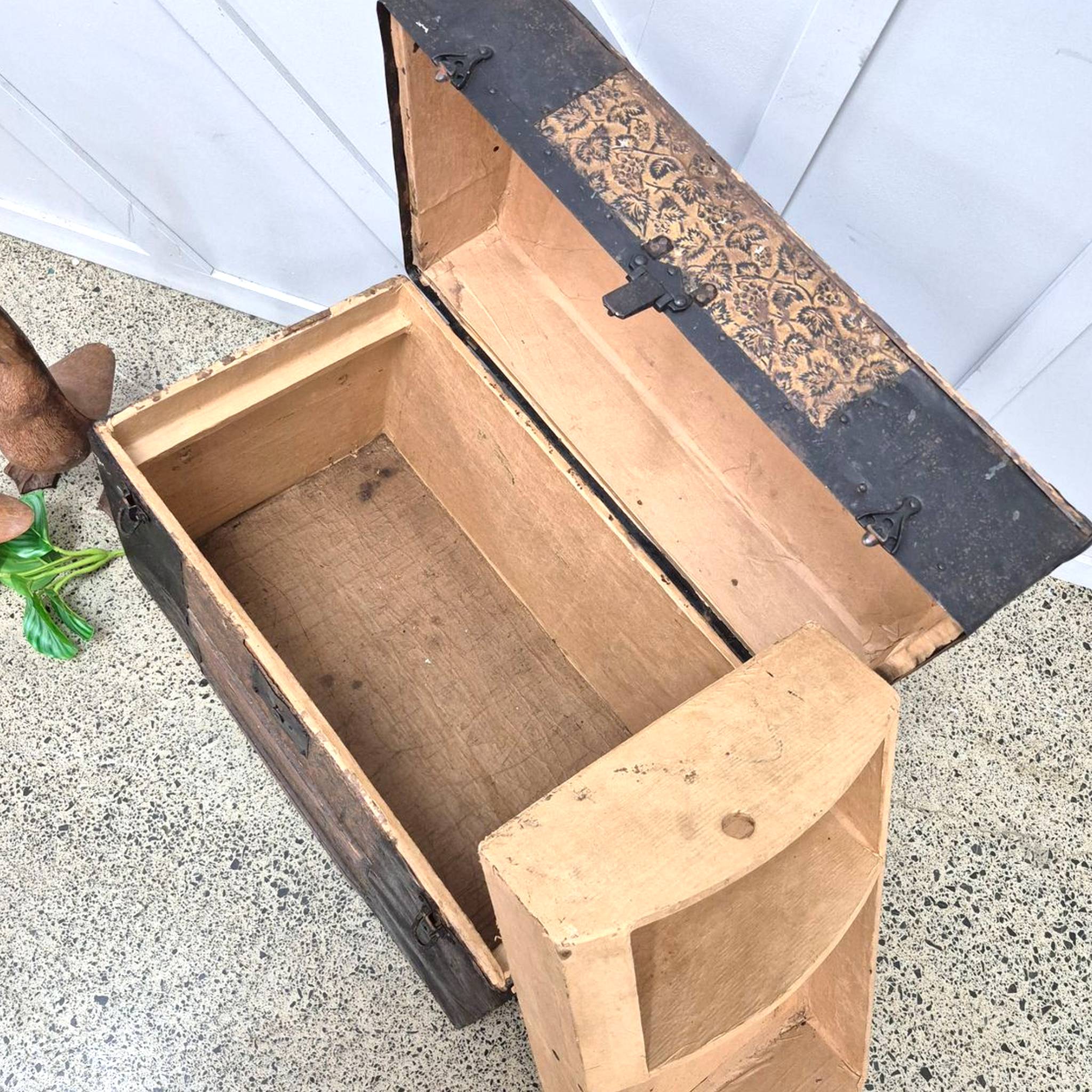 Antique Travelling Trunk Treasure Chest