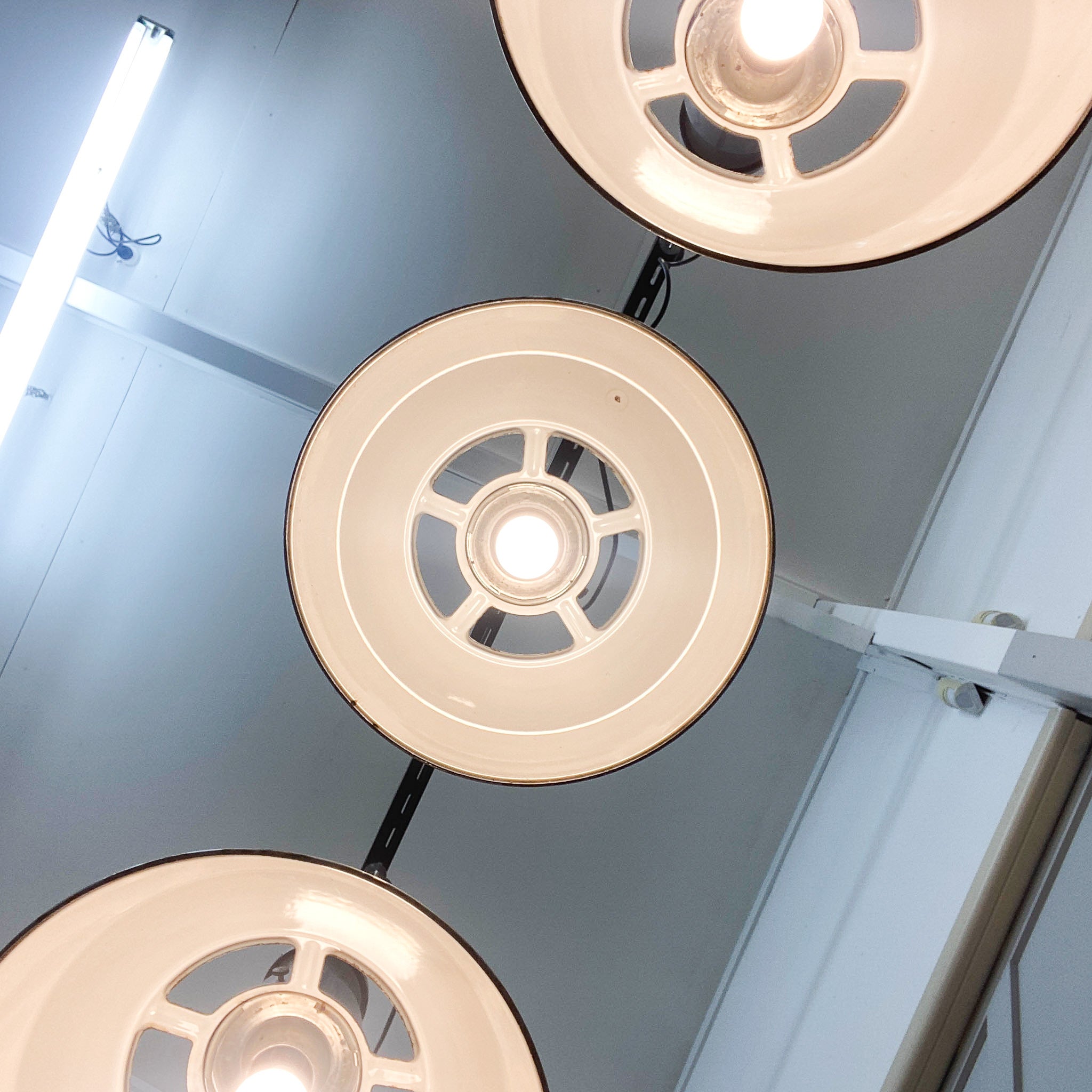 Original Benjamin Saaflux Enamel Hanging Lights