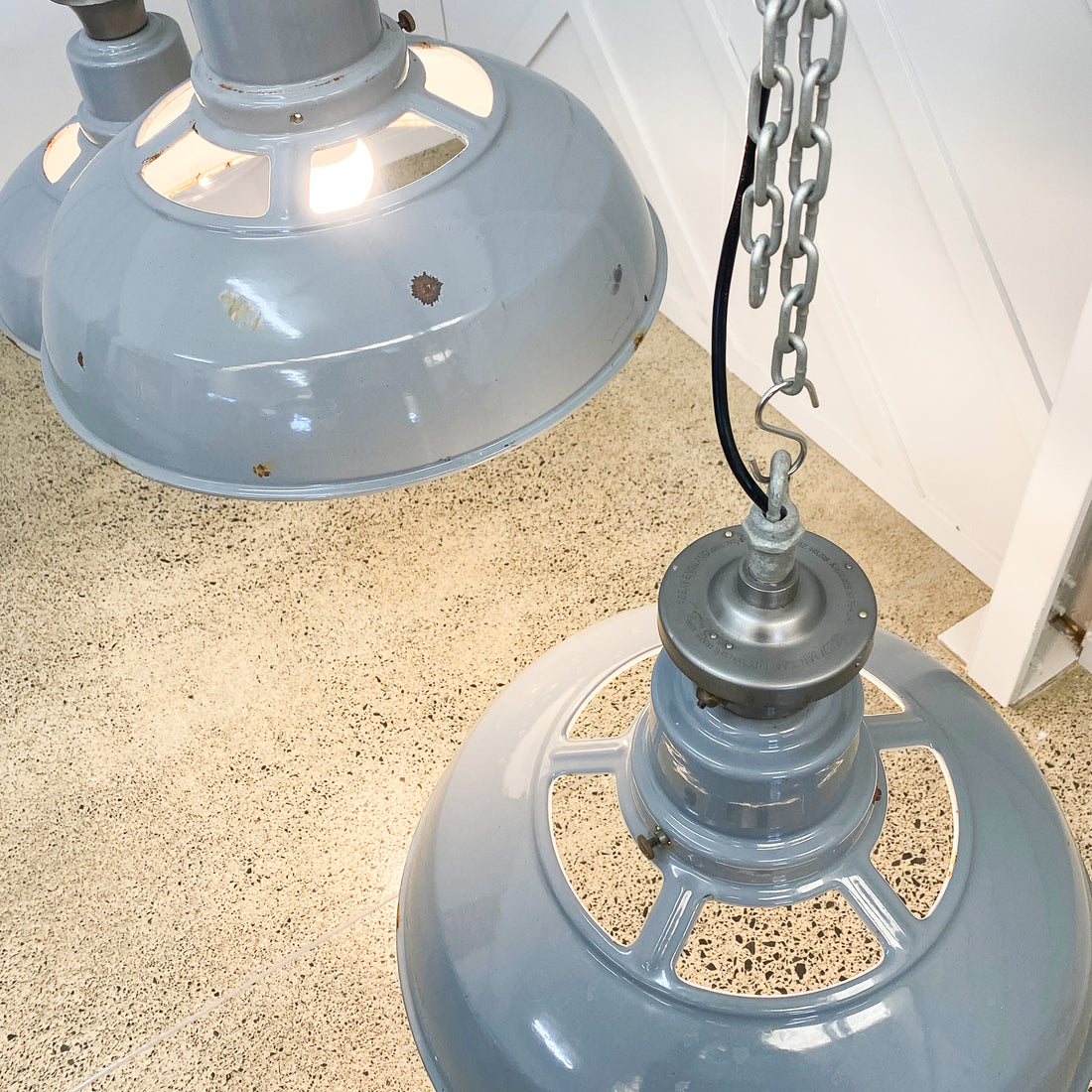 Original Benjamin Saaflux Enamel Hanging Lights