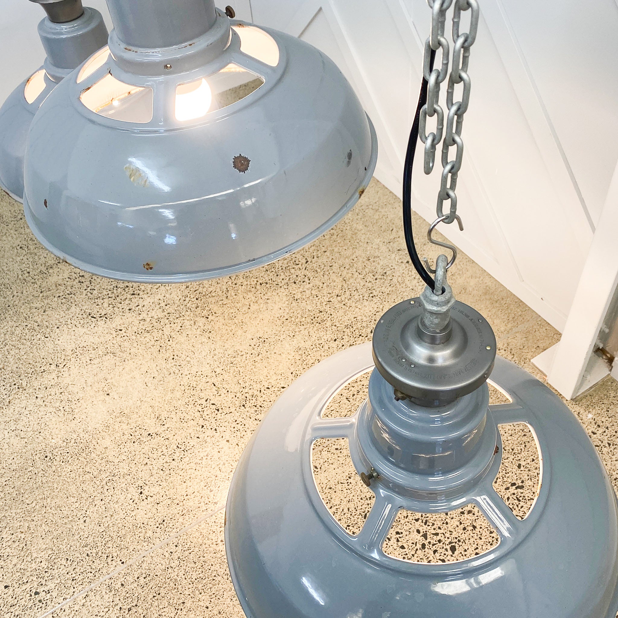 Original Benjamin Saaflux Enamel Hanging Lights