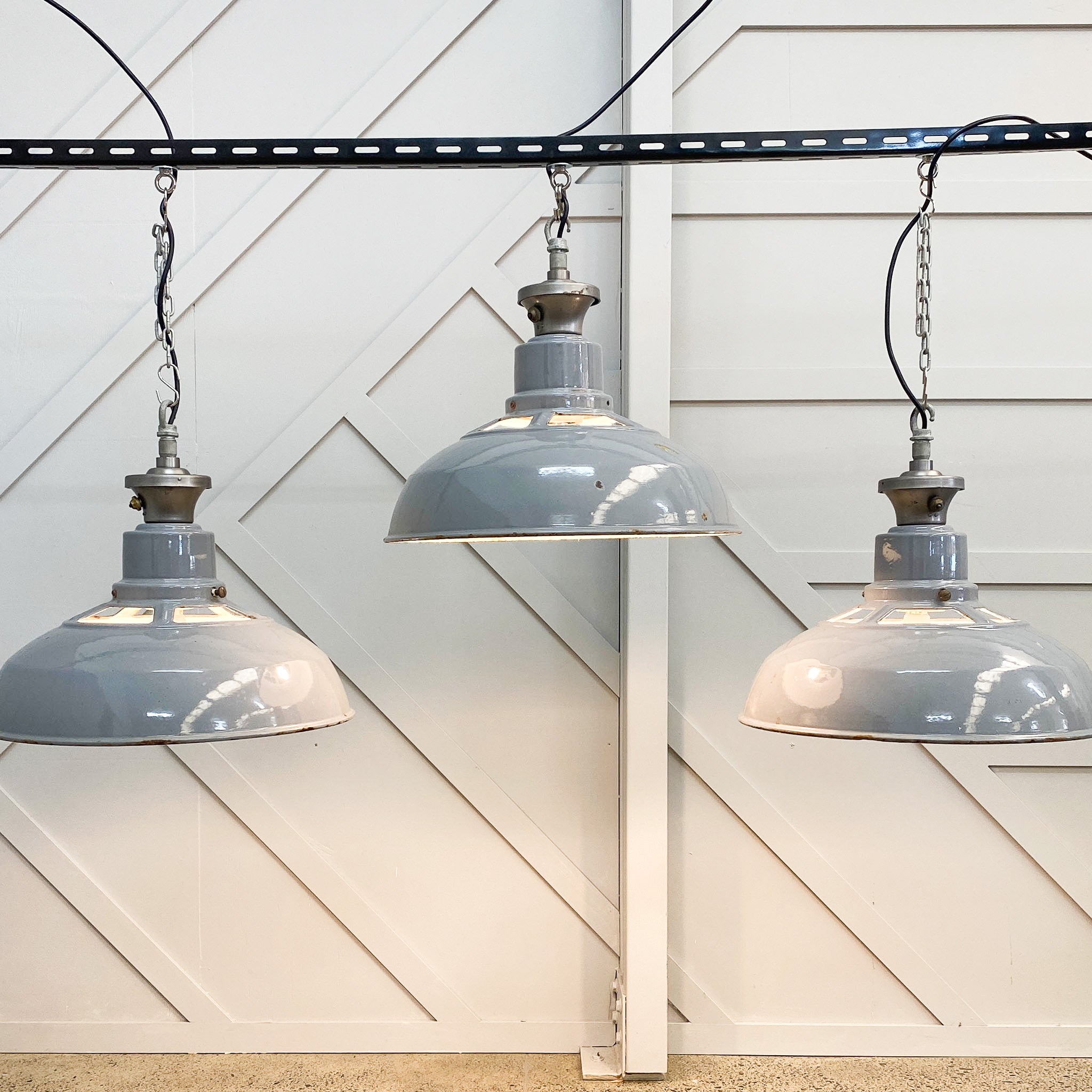 Original Benjamin Saaflux Enamel Hanging Lights