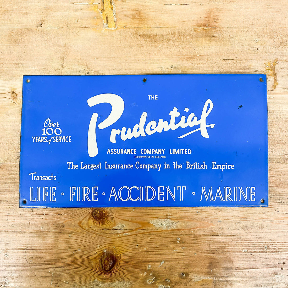 The Prudential Assurance Company Enamel Sign