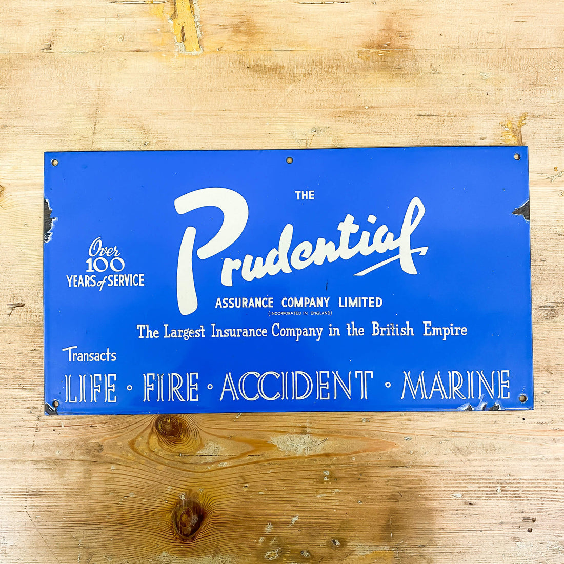 The Prudential Assurance Company Enamel Sign