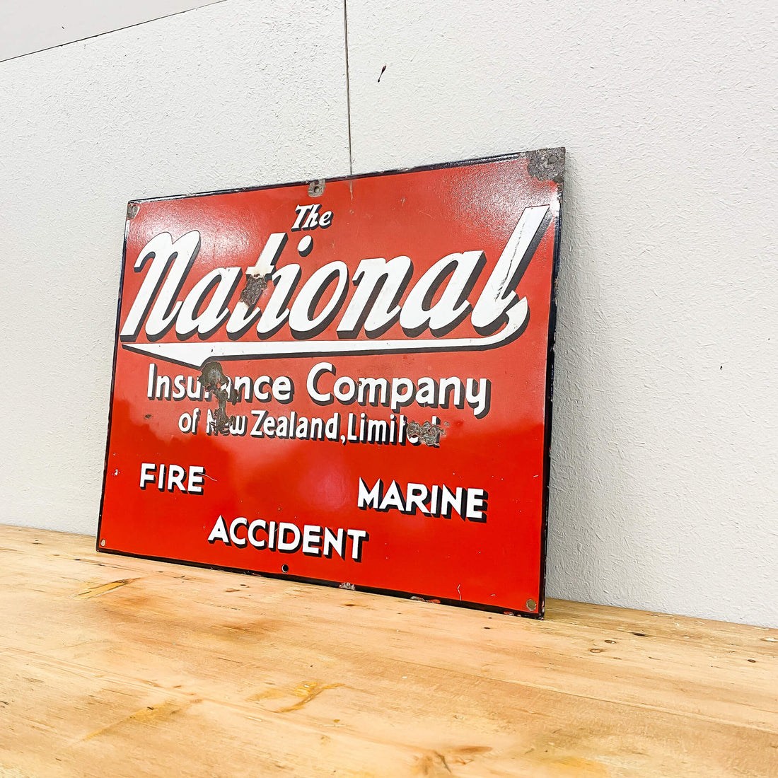 The National Insurance Co Of NZ Enamel Sign