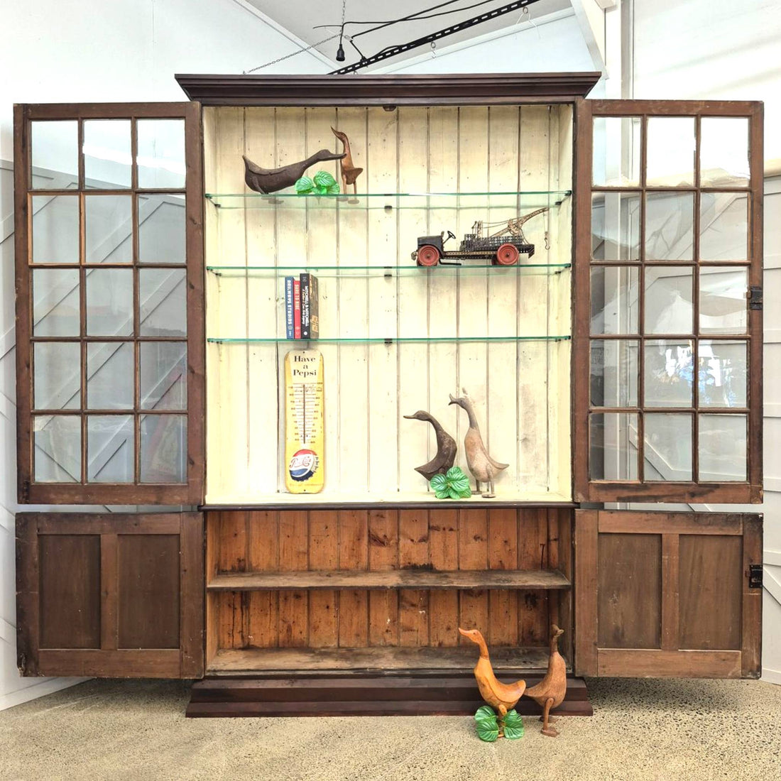A Large Antique Display Cabinet
