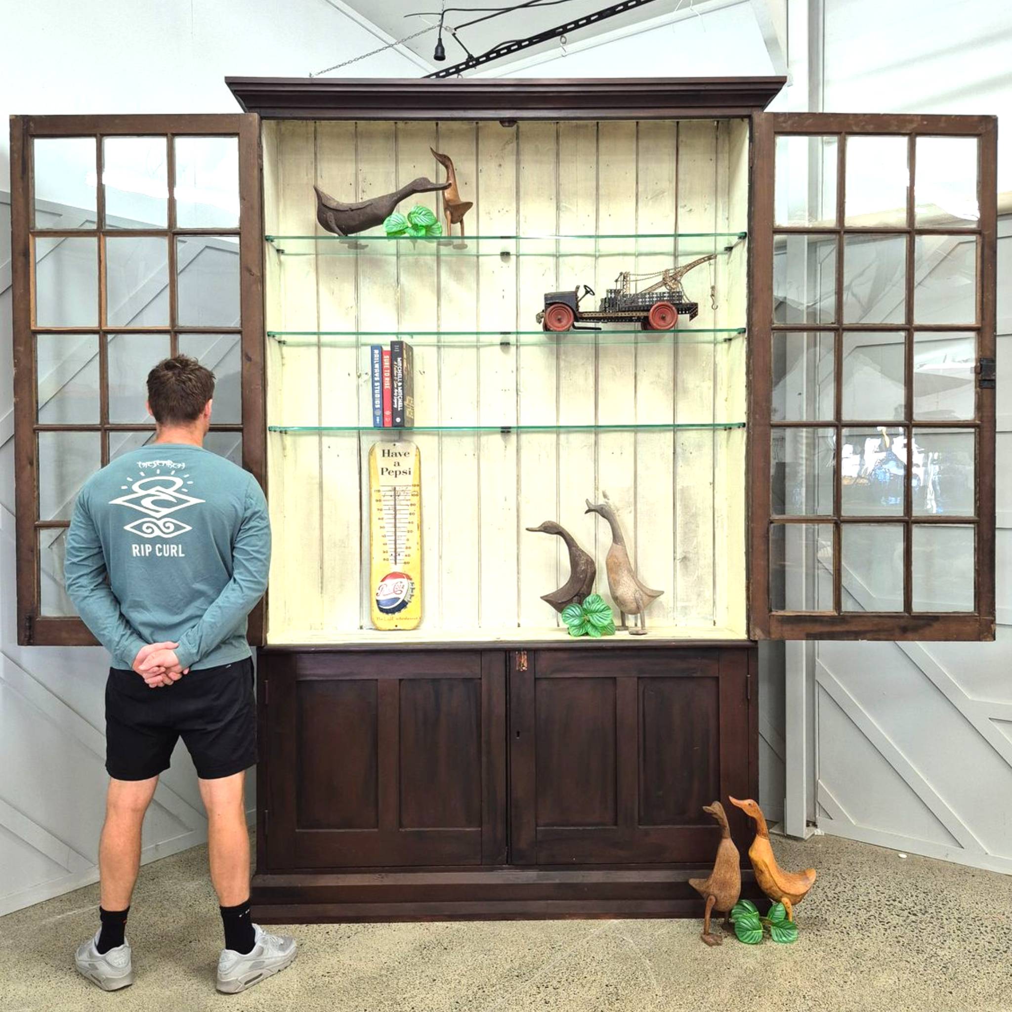 A Large Antique Display Cabinet