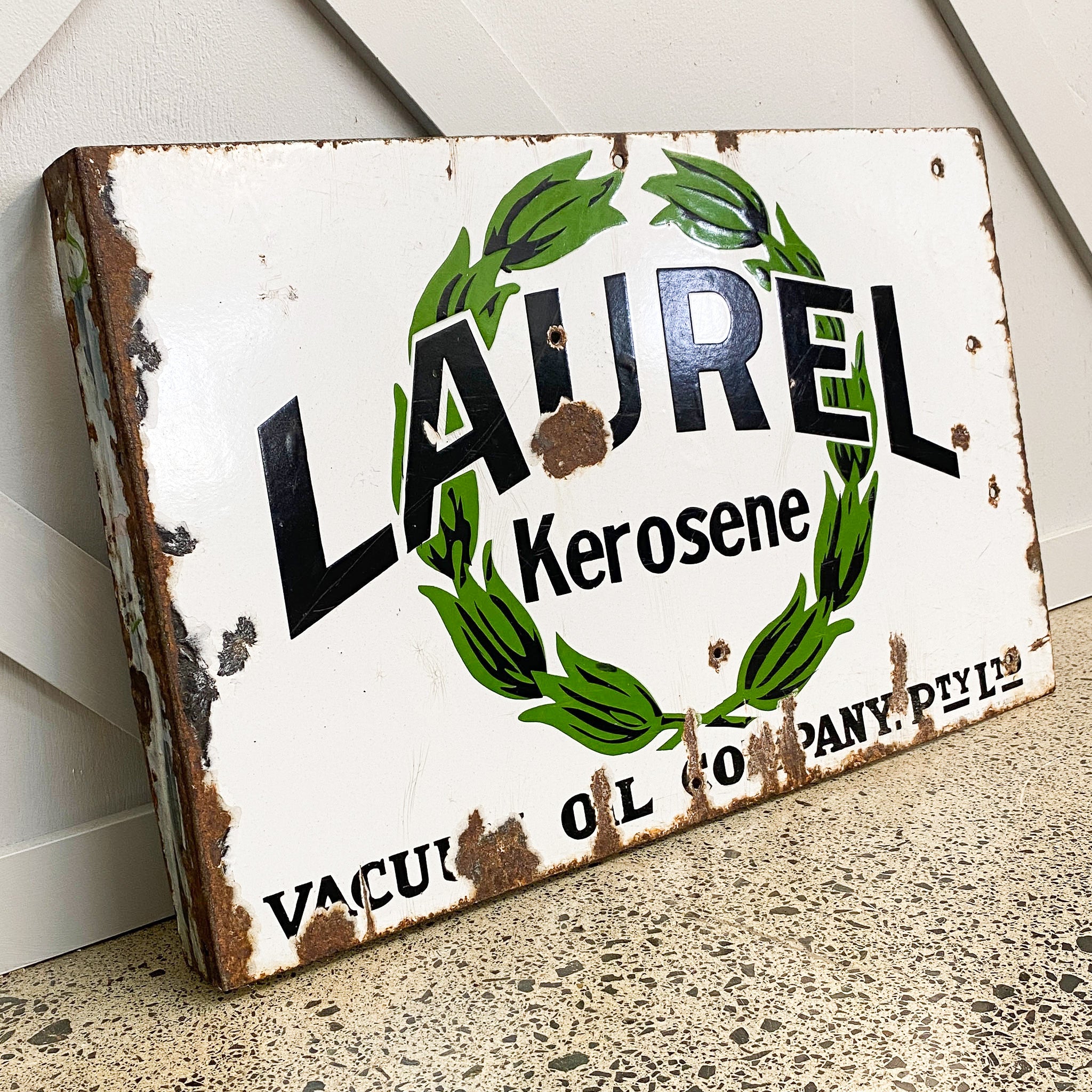 Laurel Kerosene Enamel Sign
