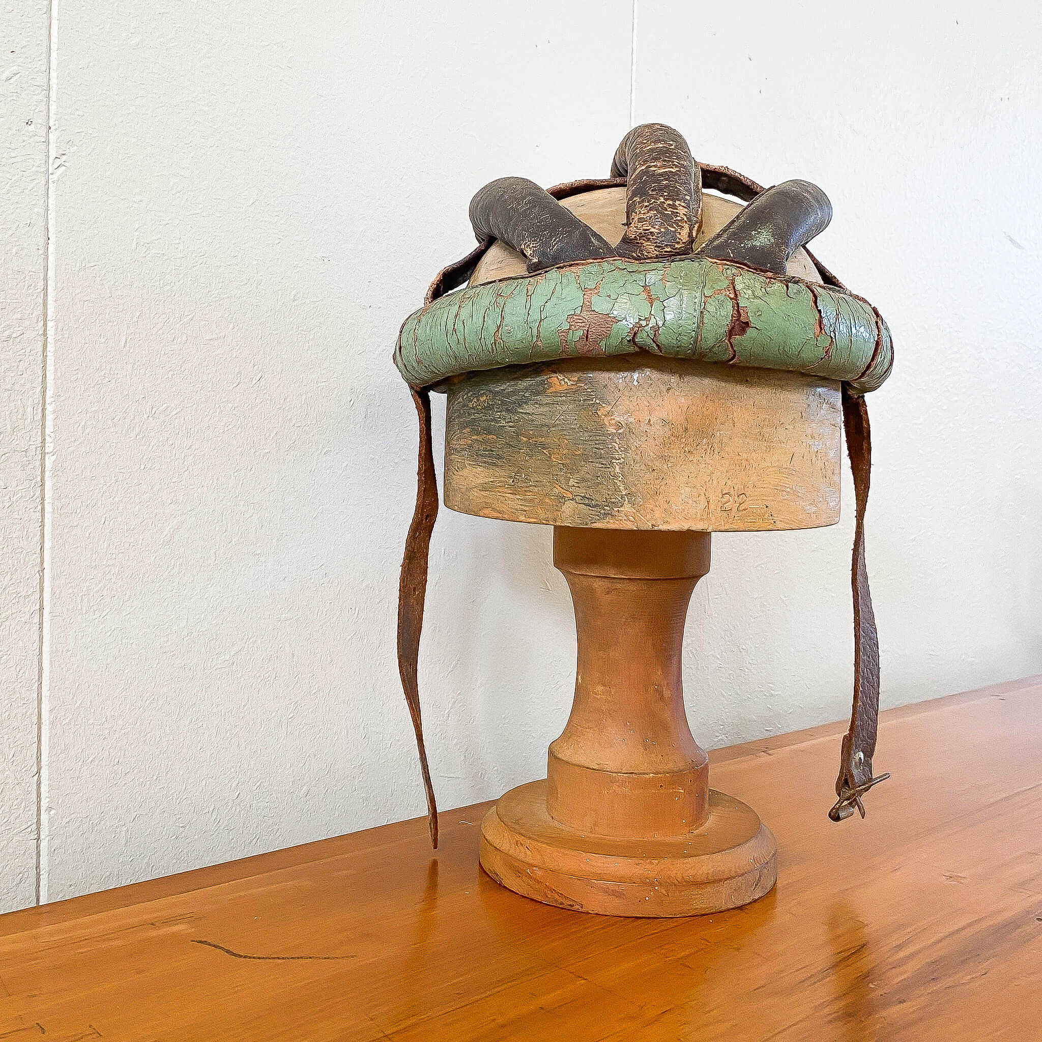 Early Leather Bicycle Helmet