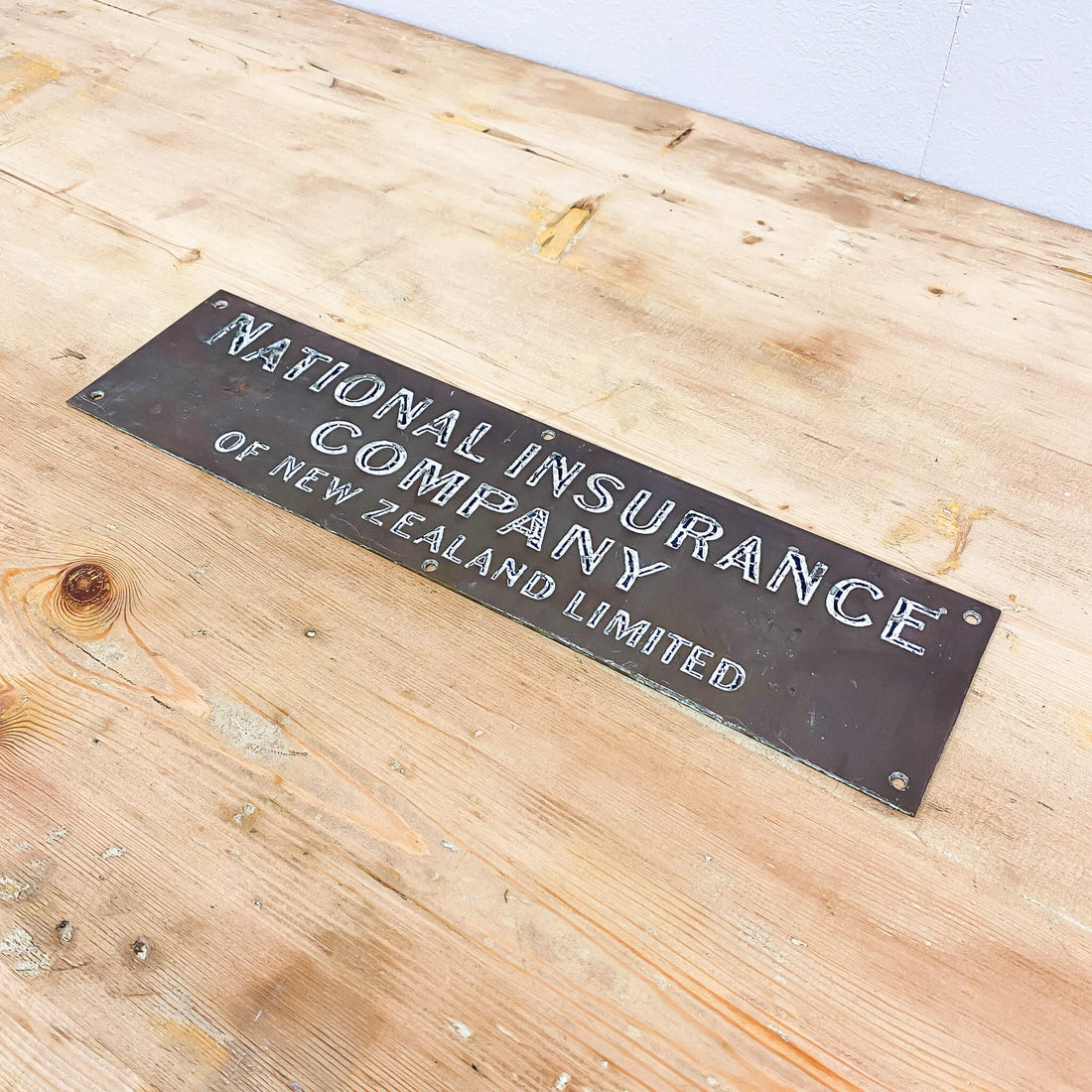 National Insurance Company Of New Zealand Brass Sign