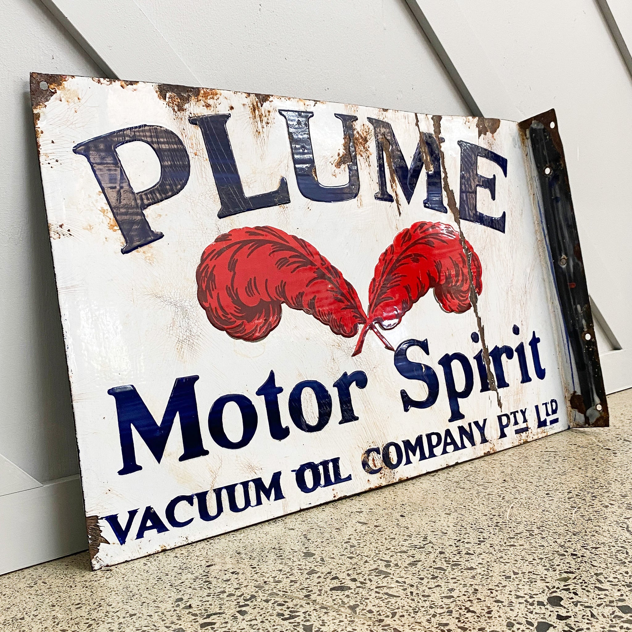 Plume Enamel Sign
