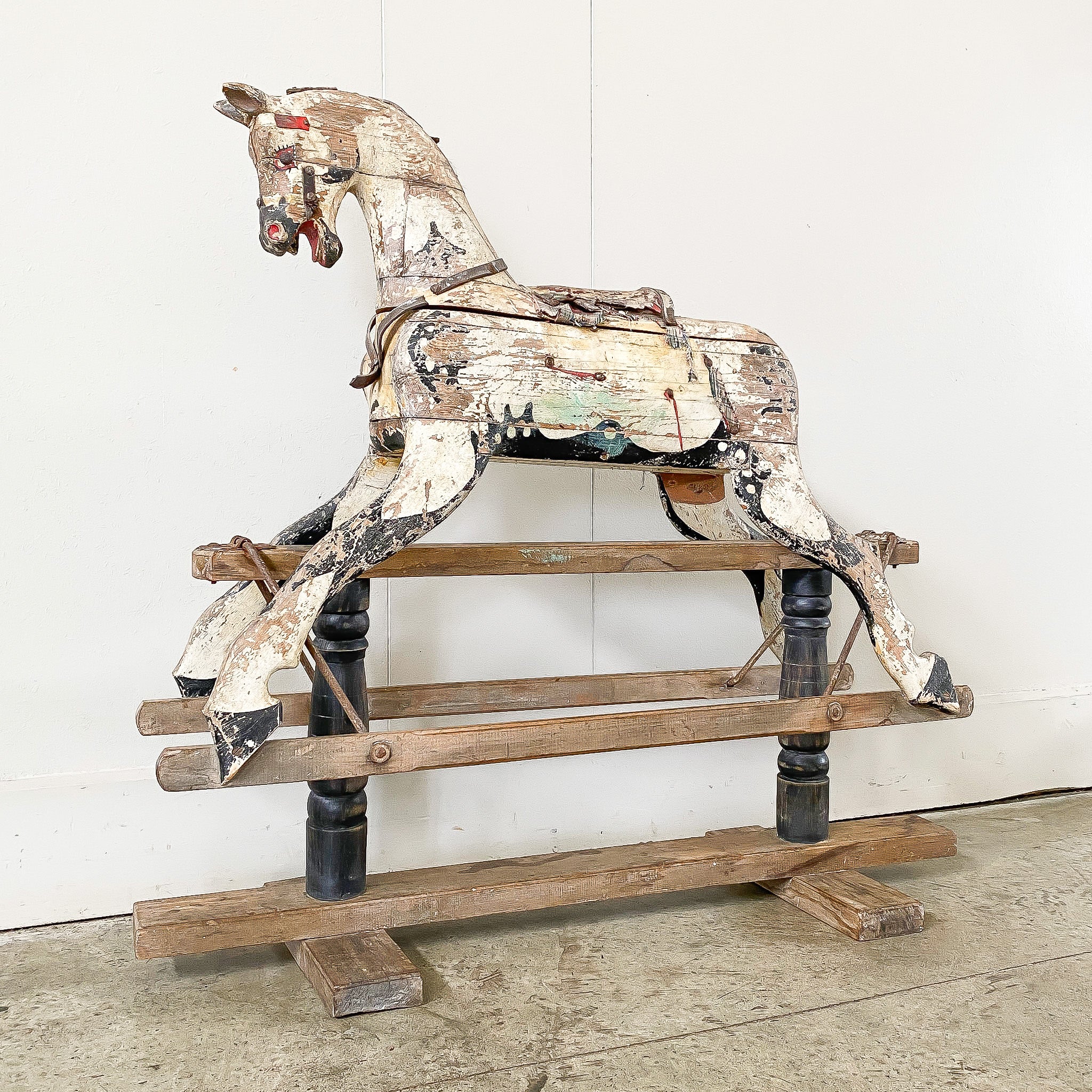 Antique Roebuck Rocking Horse