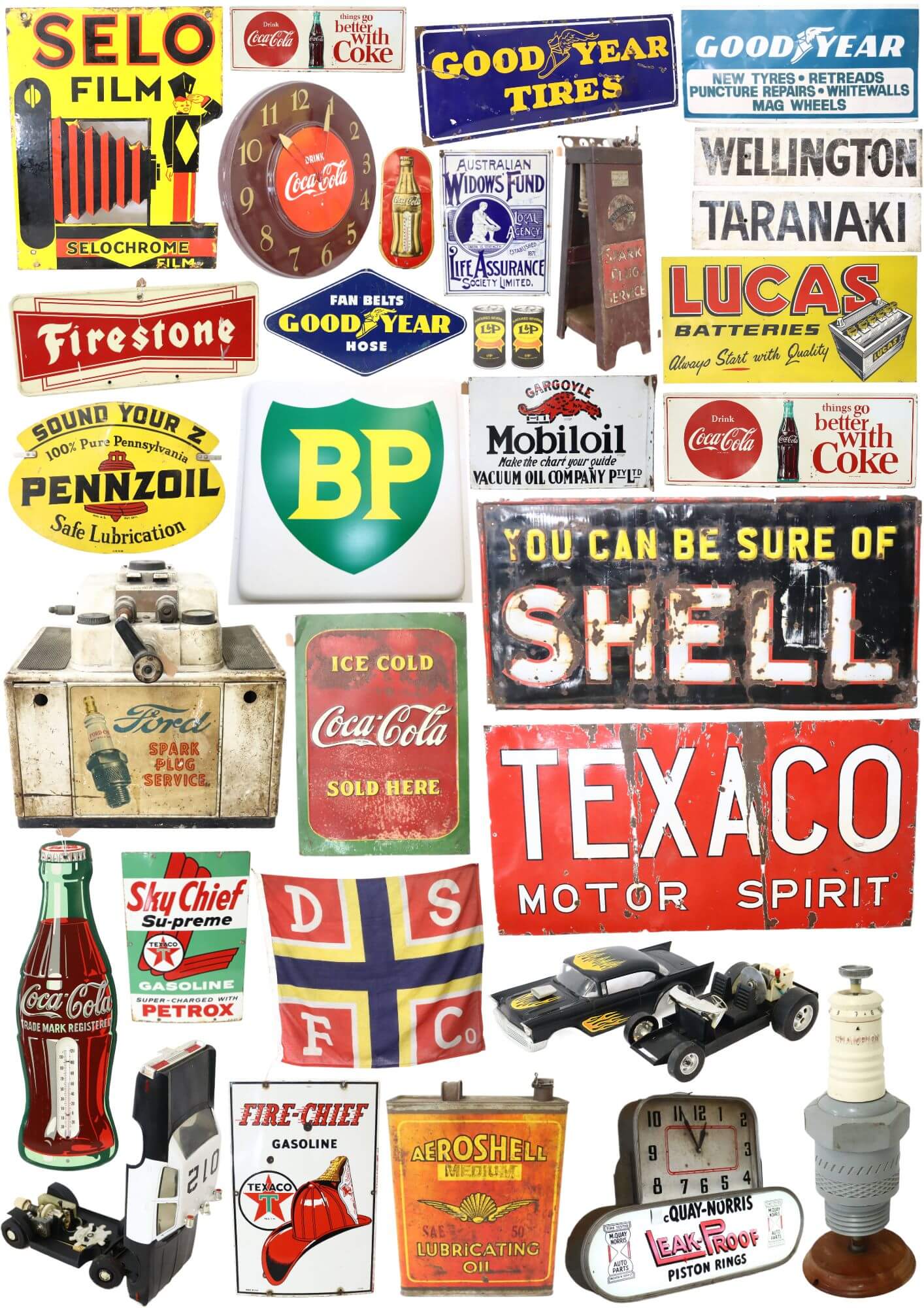 Enamel Signs, Exaco, Shell