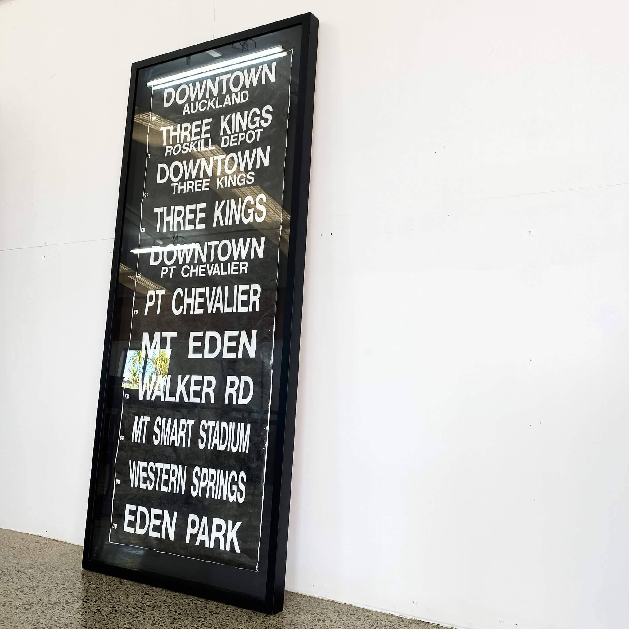 A Large Vintage Auckland Bus Blind