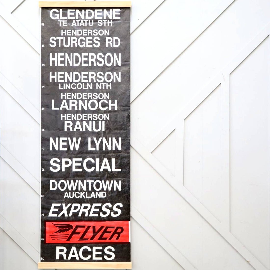 Vintage Auckland Bus Blind