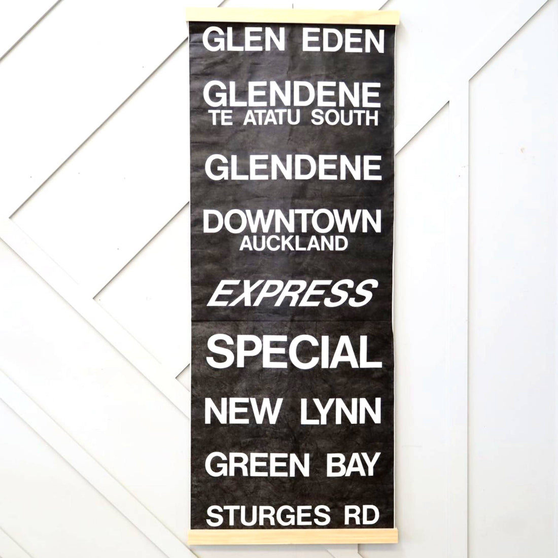 Vintage Auckland Bus Blind