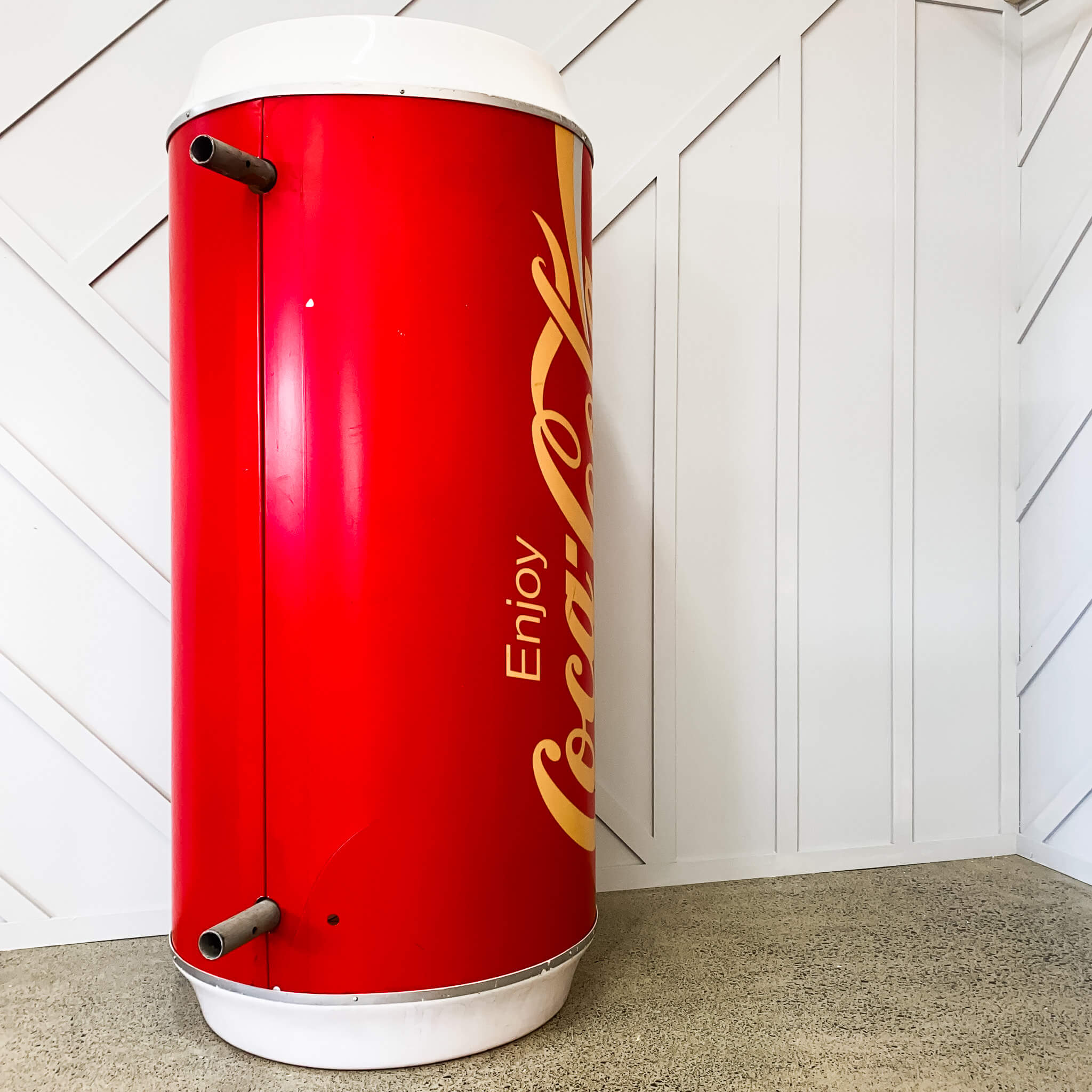 A Large Vintage Coca Cola Dairy Can