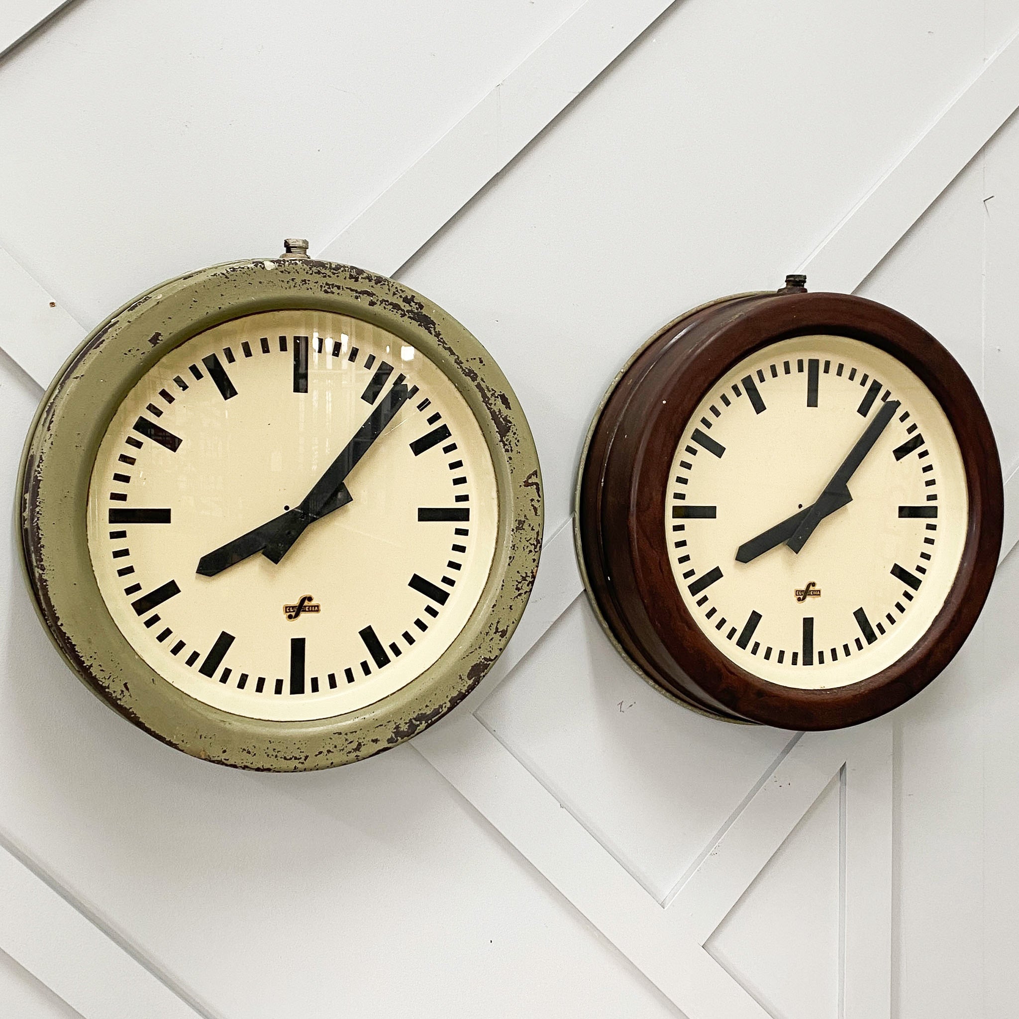 Vintage Elfema Bakelite Wall Clocks