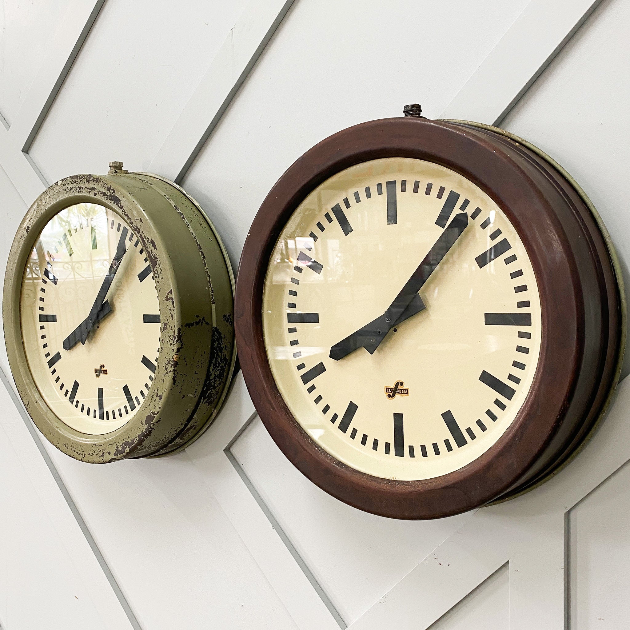 Vintage Elfema Bakelite Wall Clocks