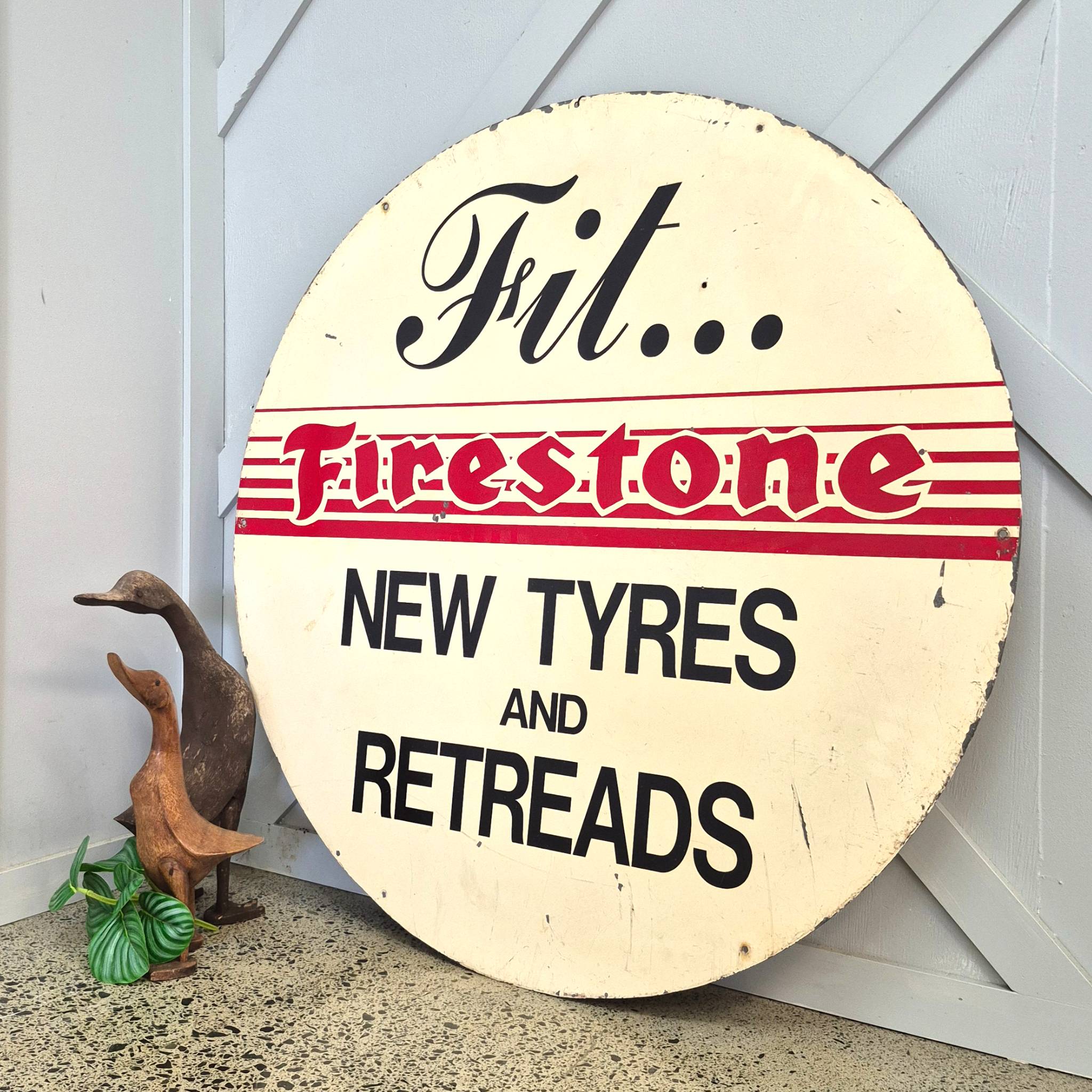 Unusual Early Firestone Sign