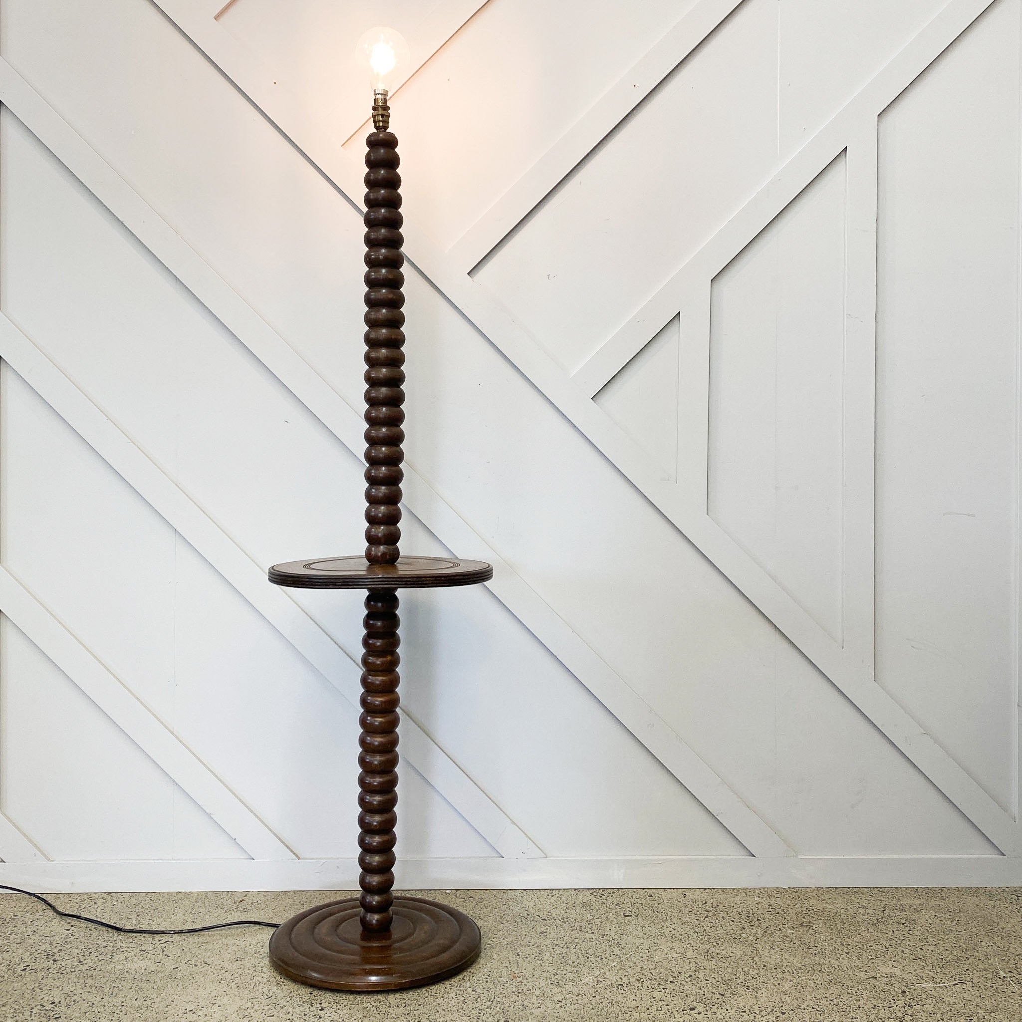 Vintage French Standing Lamp and Side Table