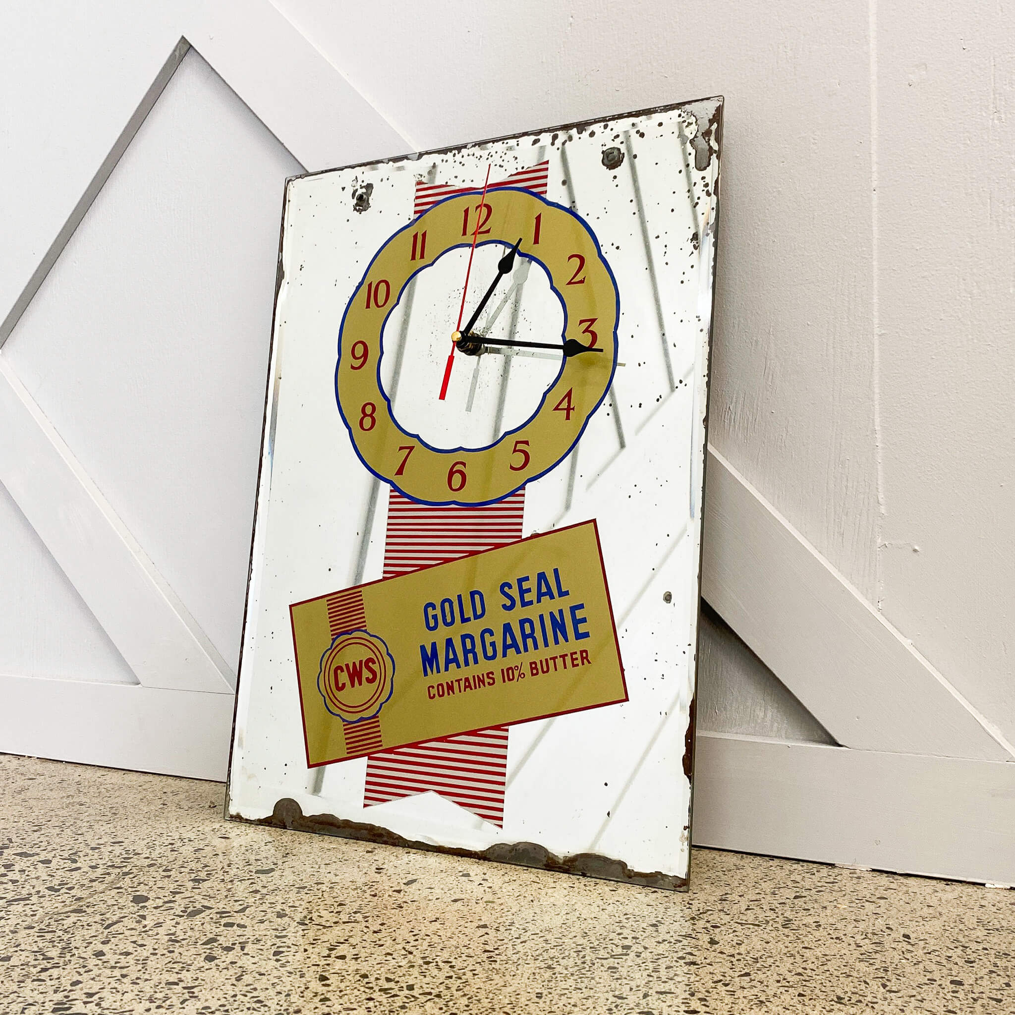 Vintage Gold Seal Margarine Mirror Clock