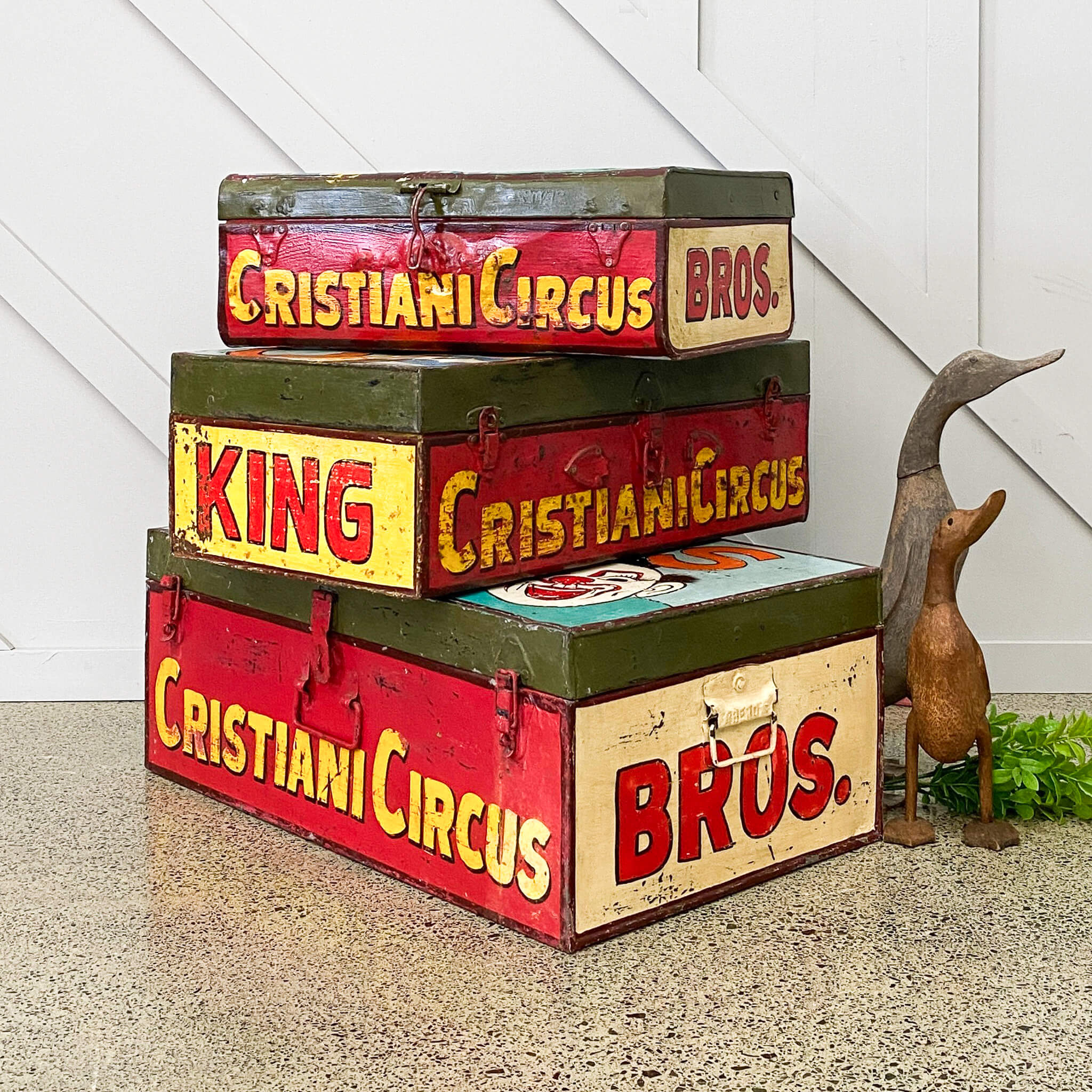 Vintage Handpainted Circus Trunks