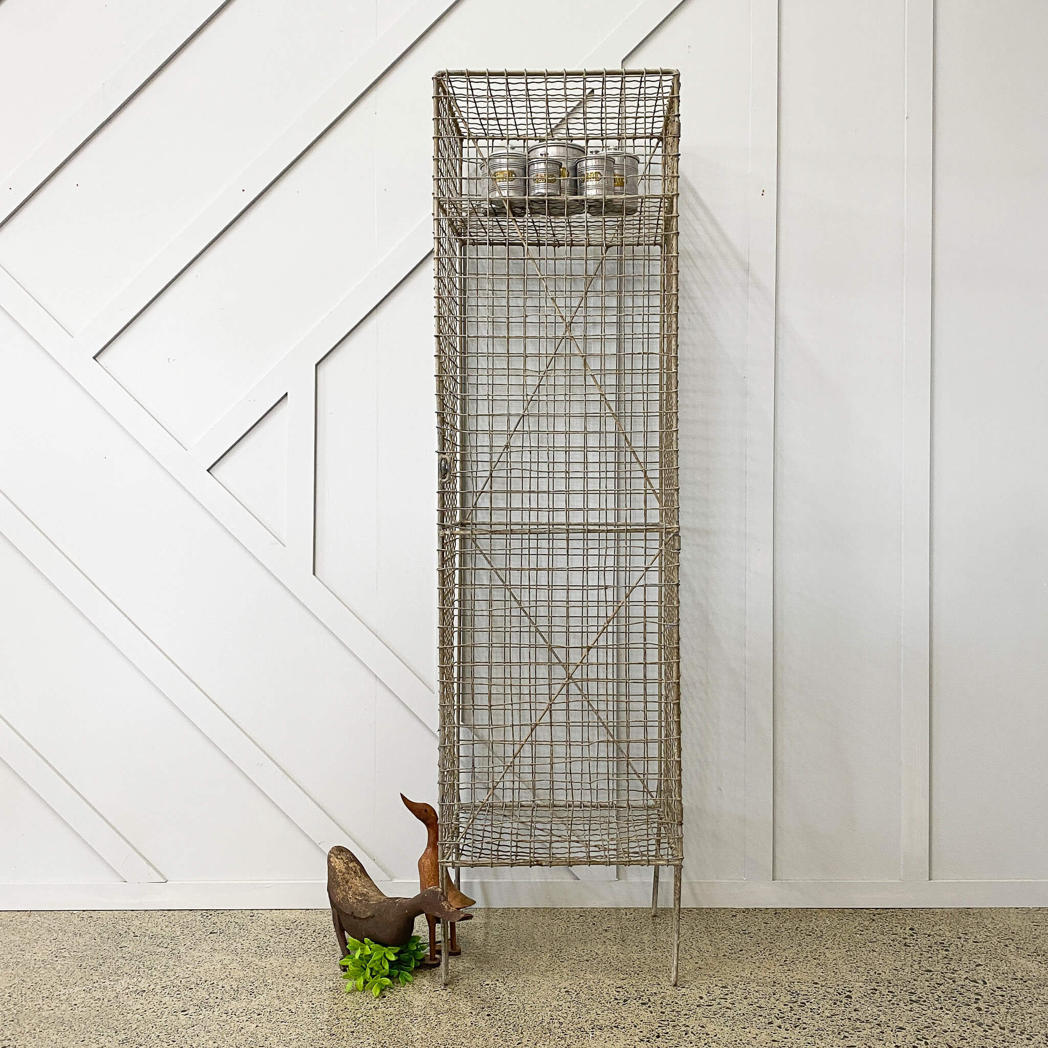 Vintage Galvanised Wire Locker
