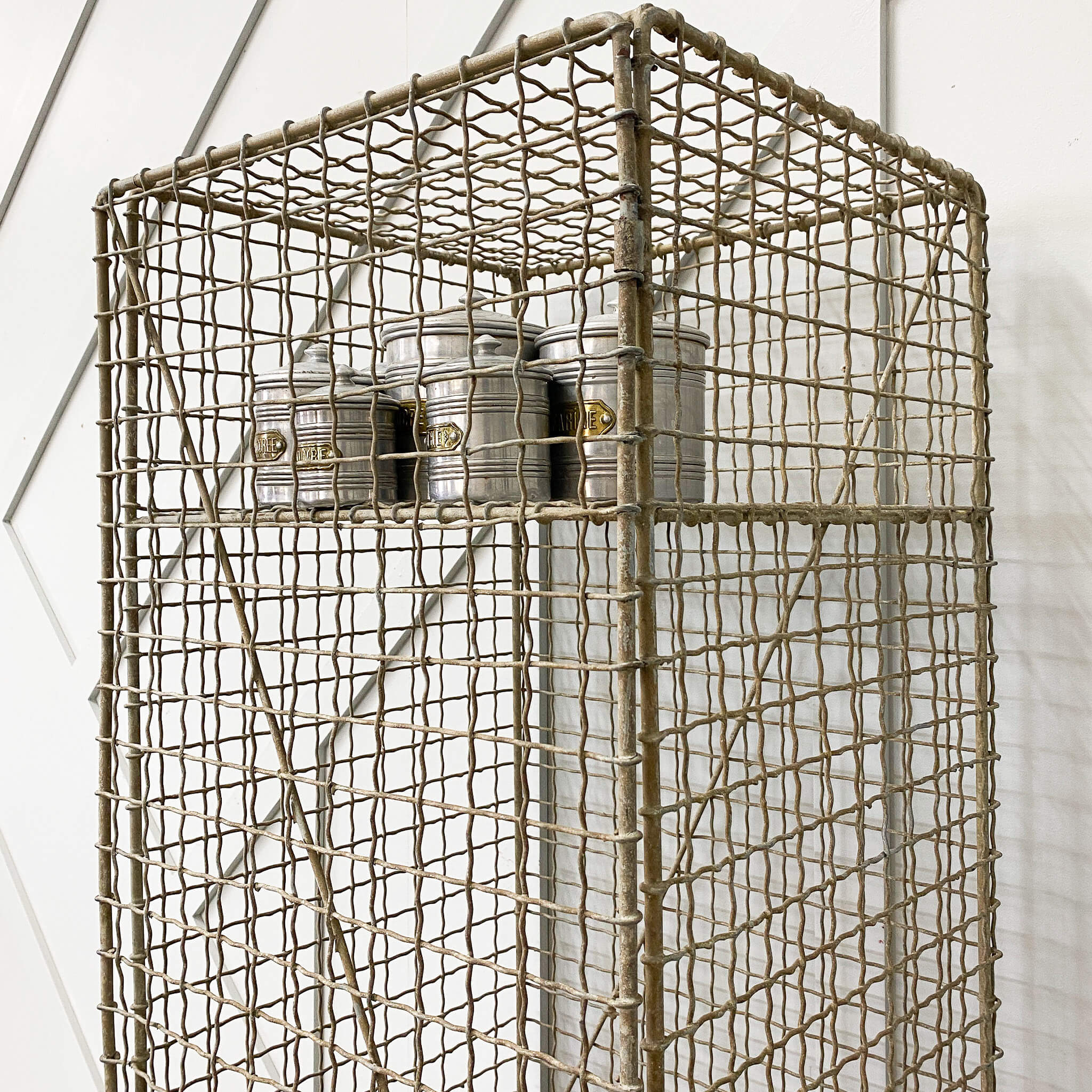 Vintage Galvanised Wire Locker