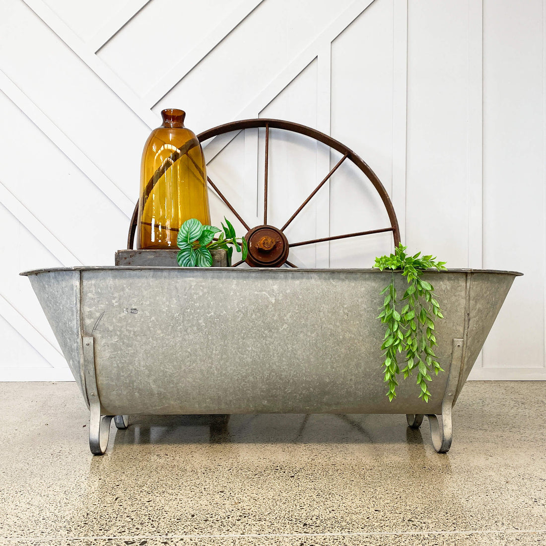 Vintage Tin Bath Tub