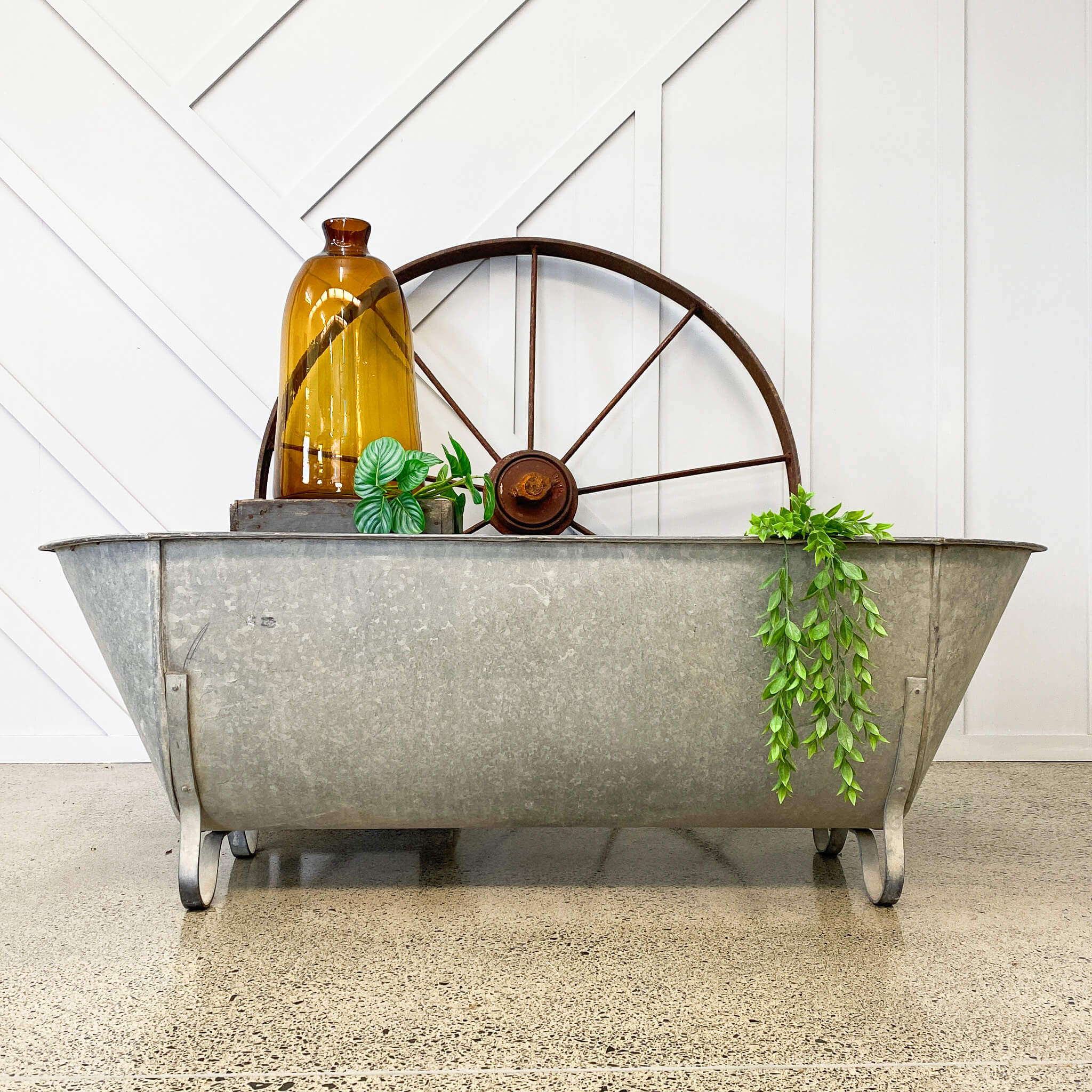 Vintage Tin Bath Tub