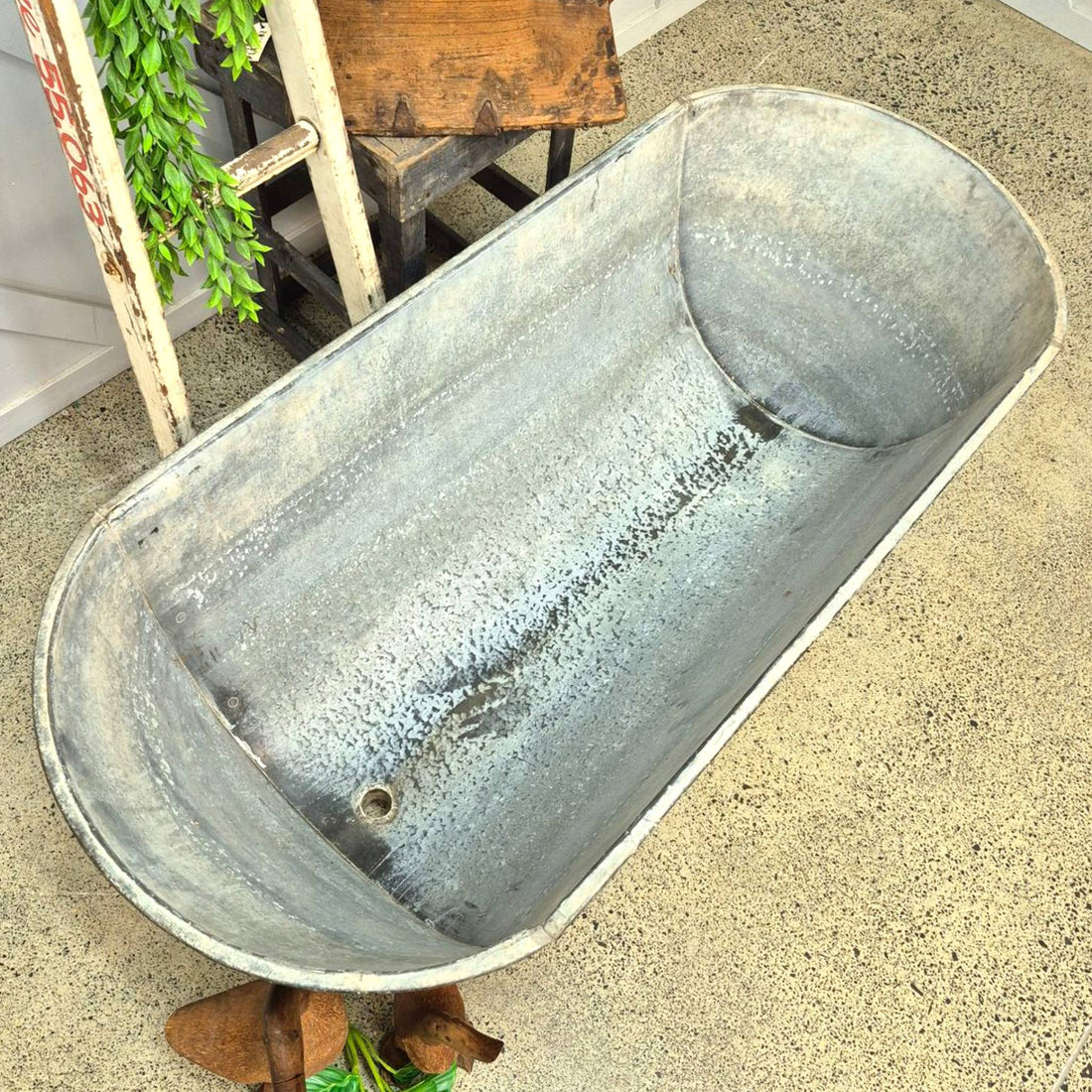 A Vintage Tin Bath Tub