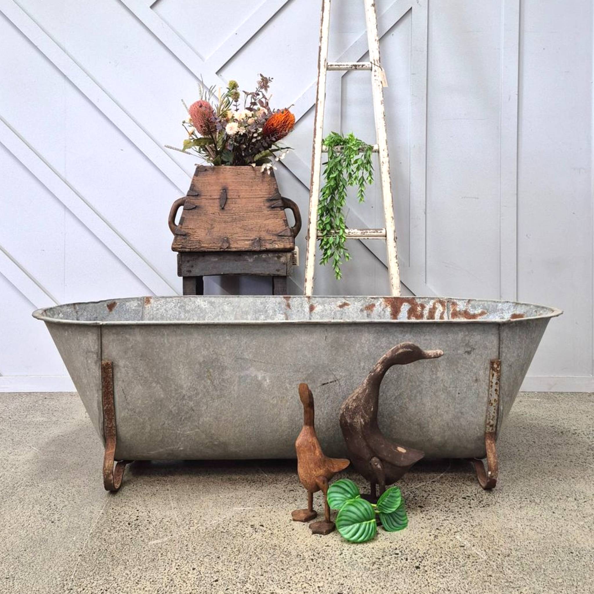 A Vintage Tin Bath Tub