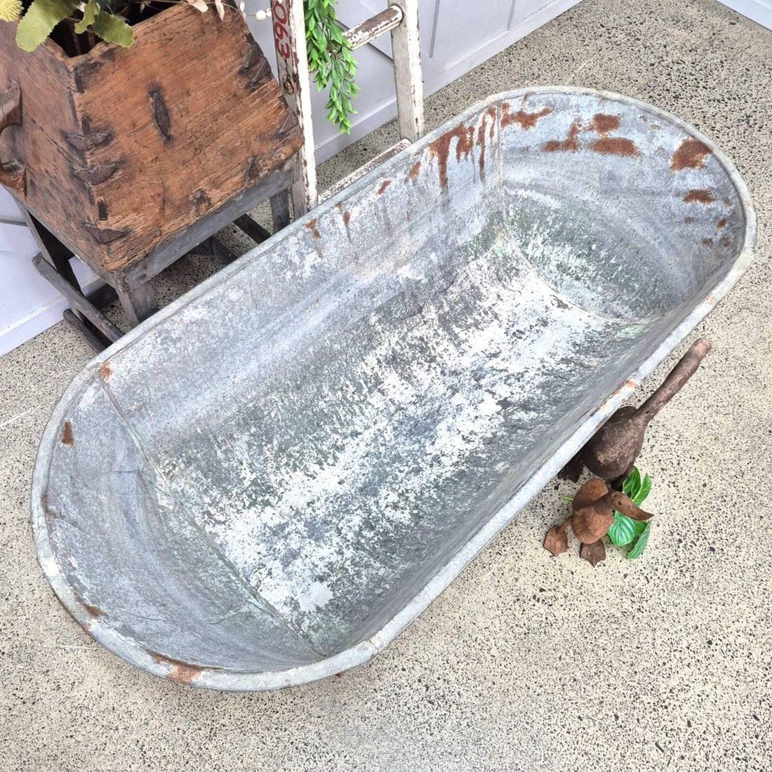A Vintage Tin Bath Tub