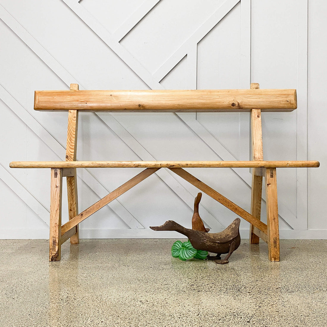 Vintage White Pine Church Pew