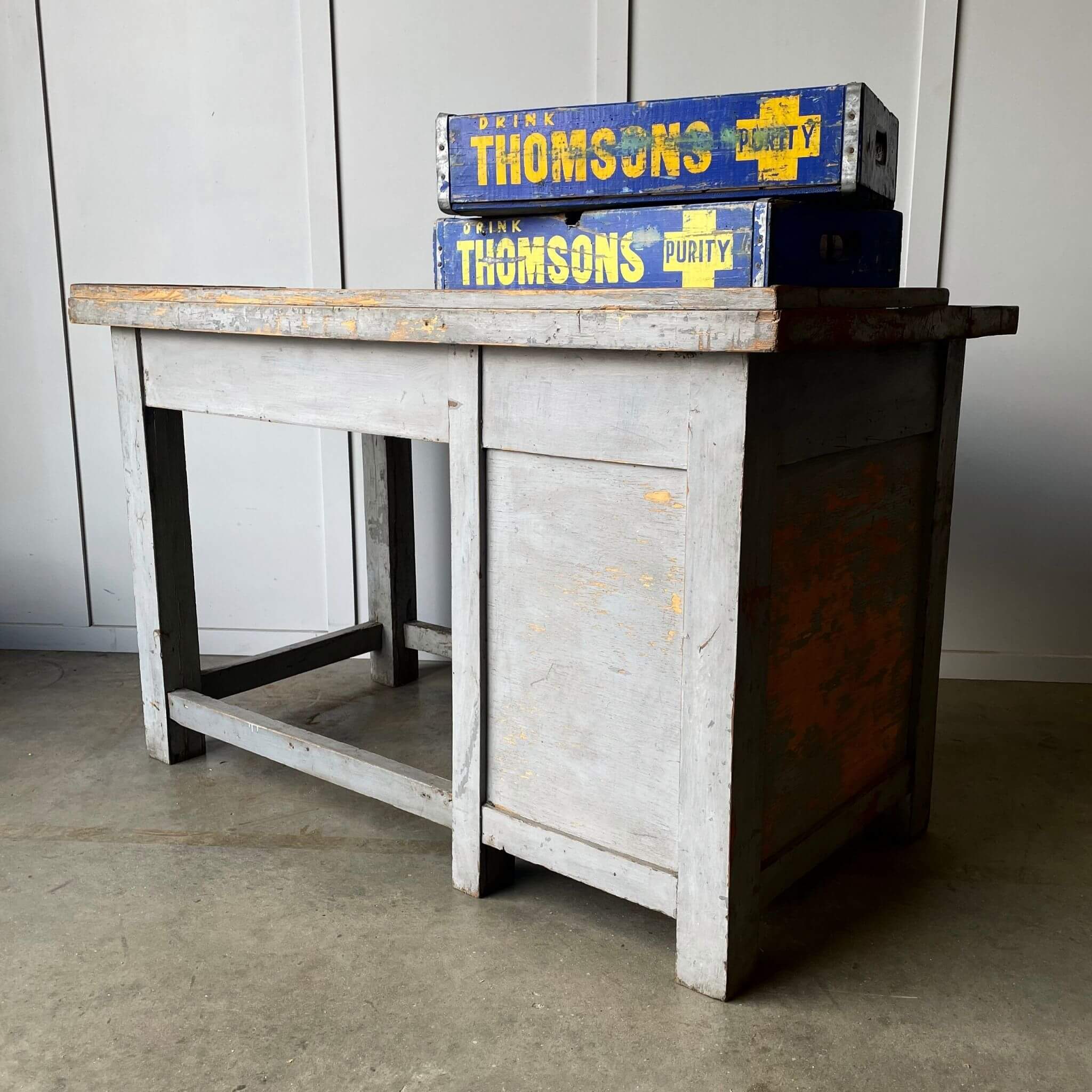 Back of antique table