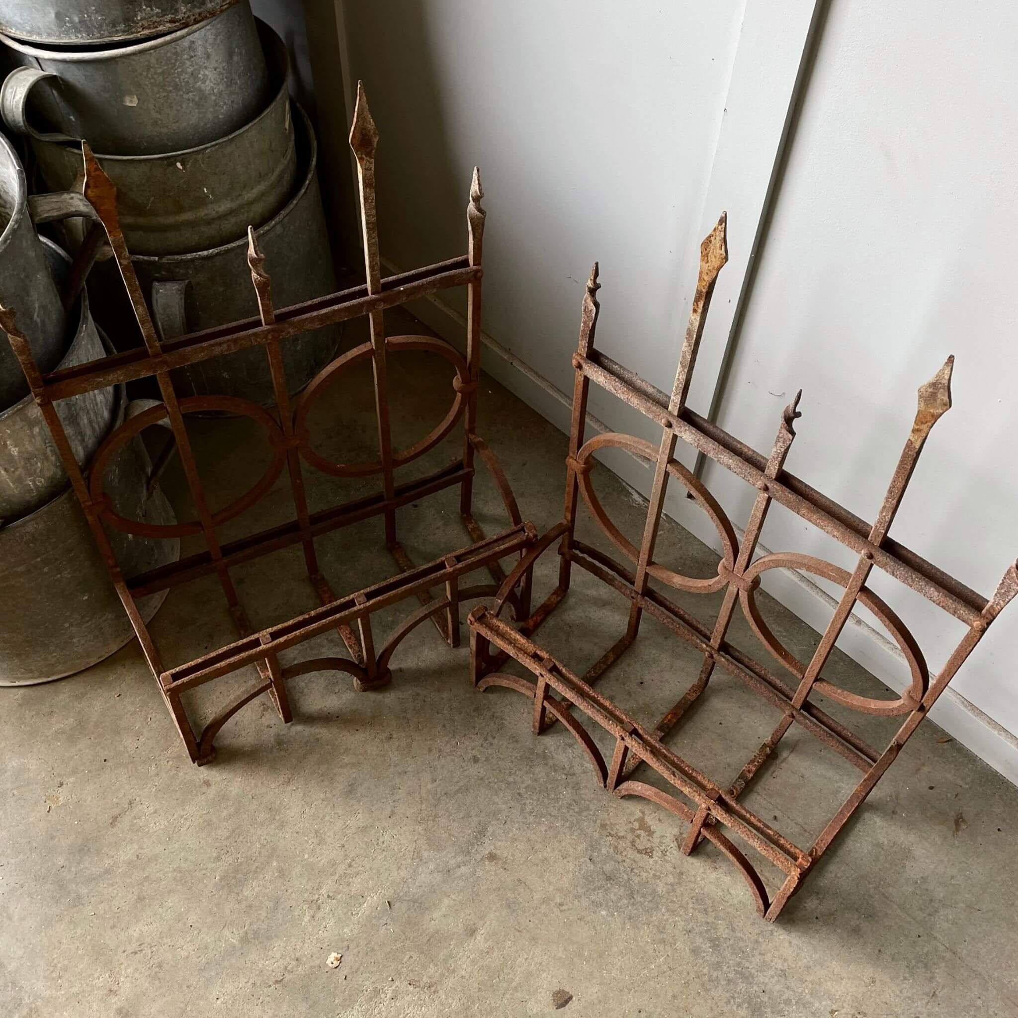 Vintage garden decor cast iron window box