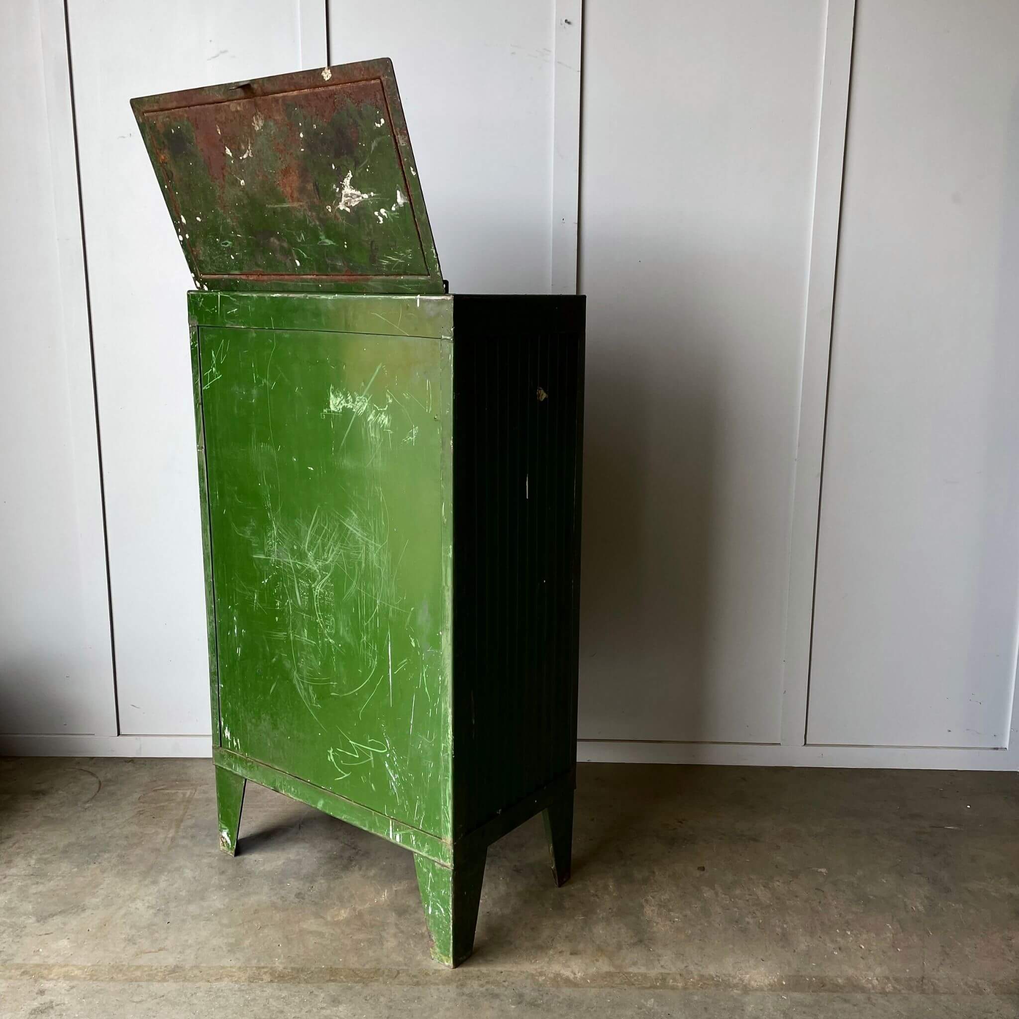 Back of an vintage industrial cabinet