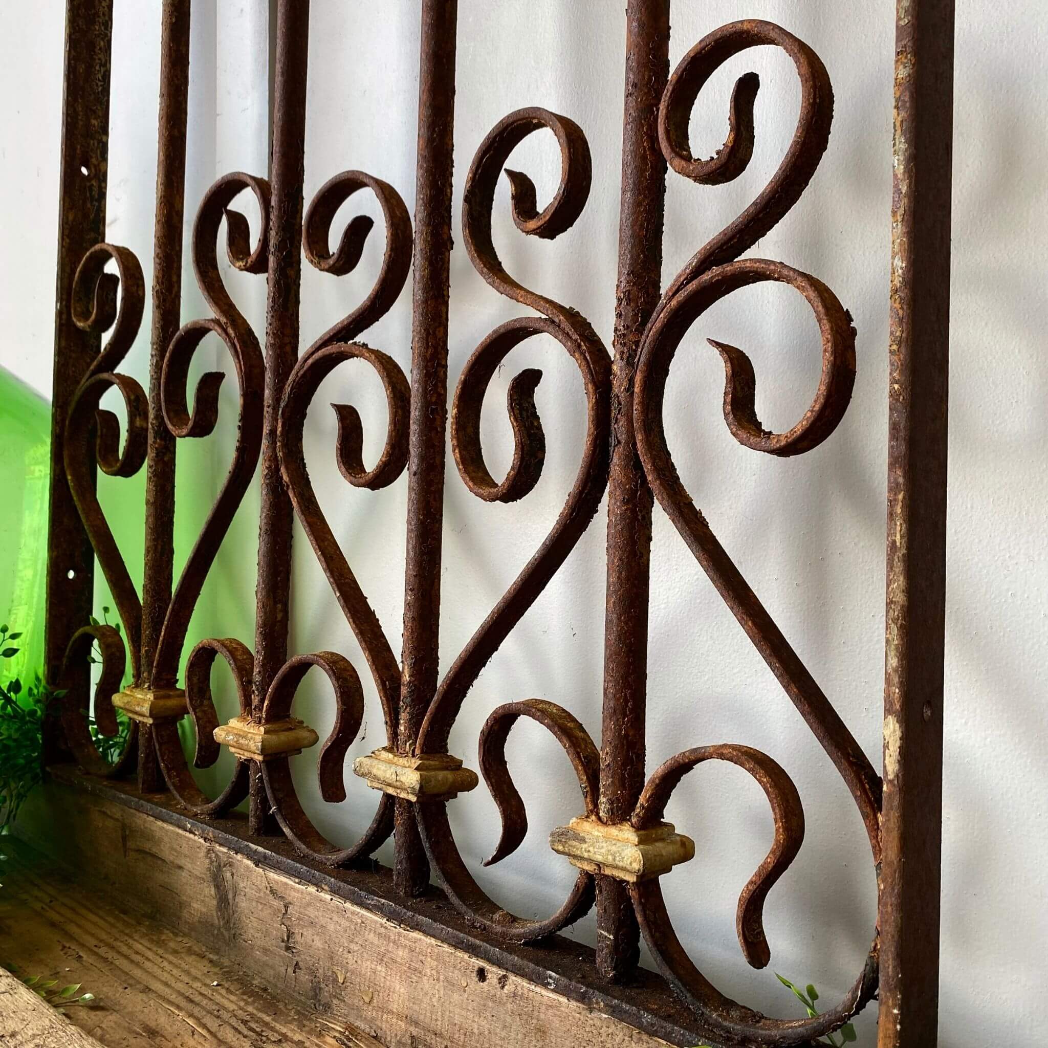 Antique garden window grill