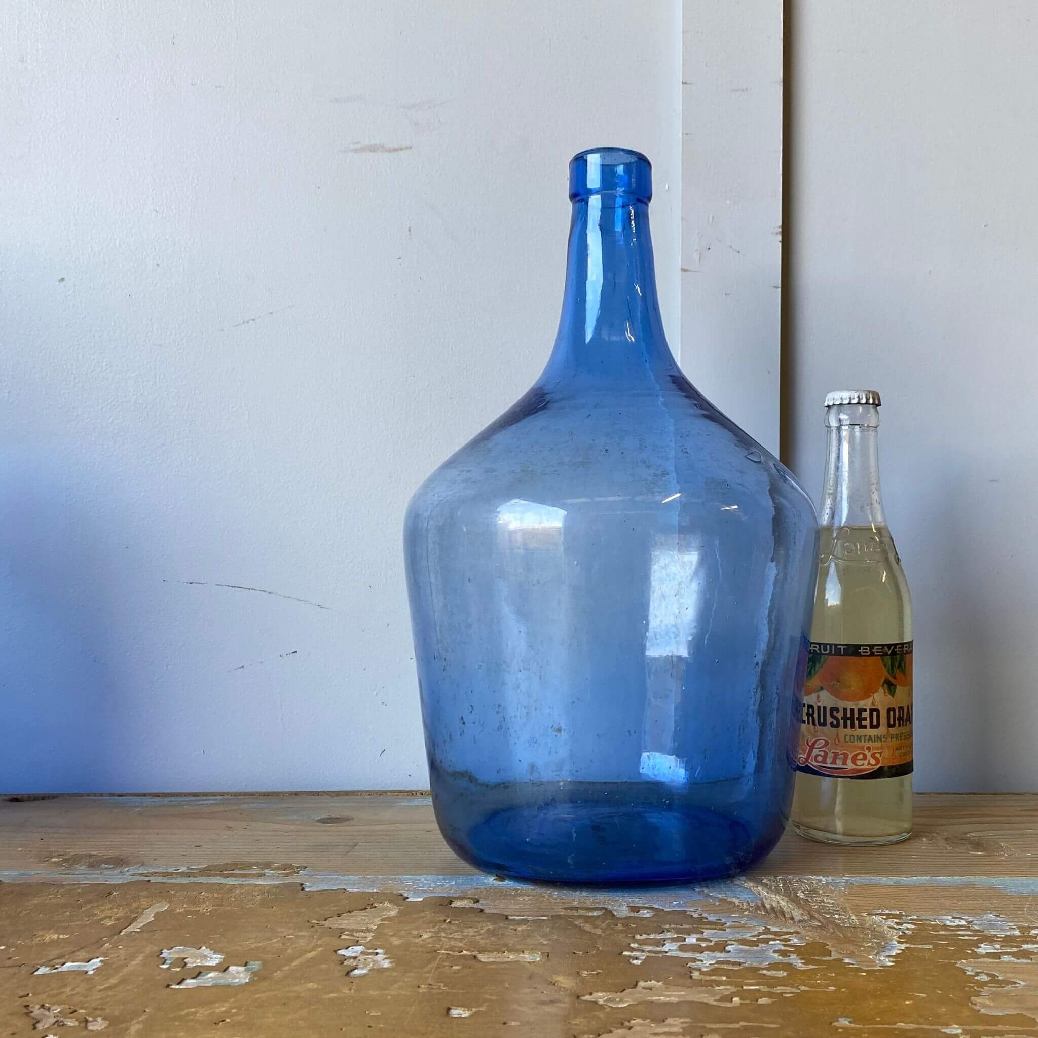 Vintage blue glass carboy