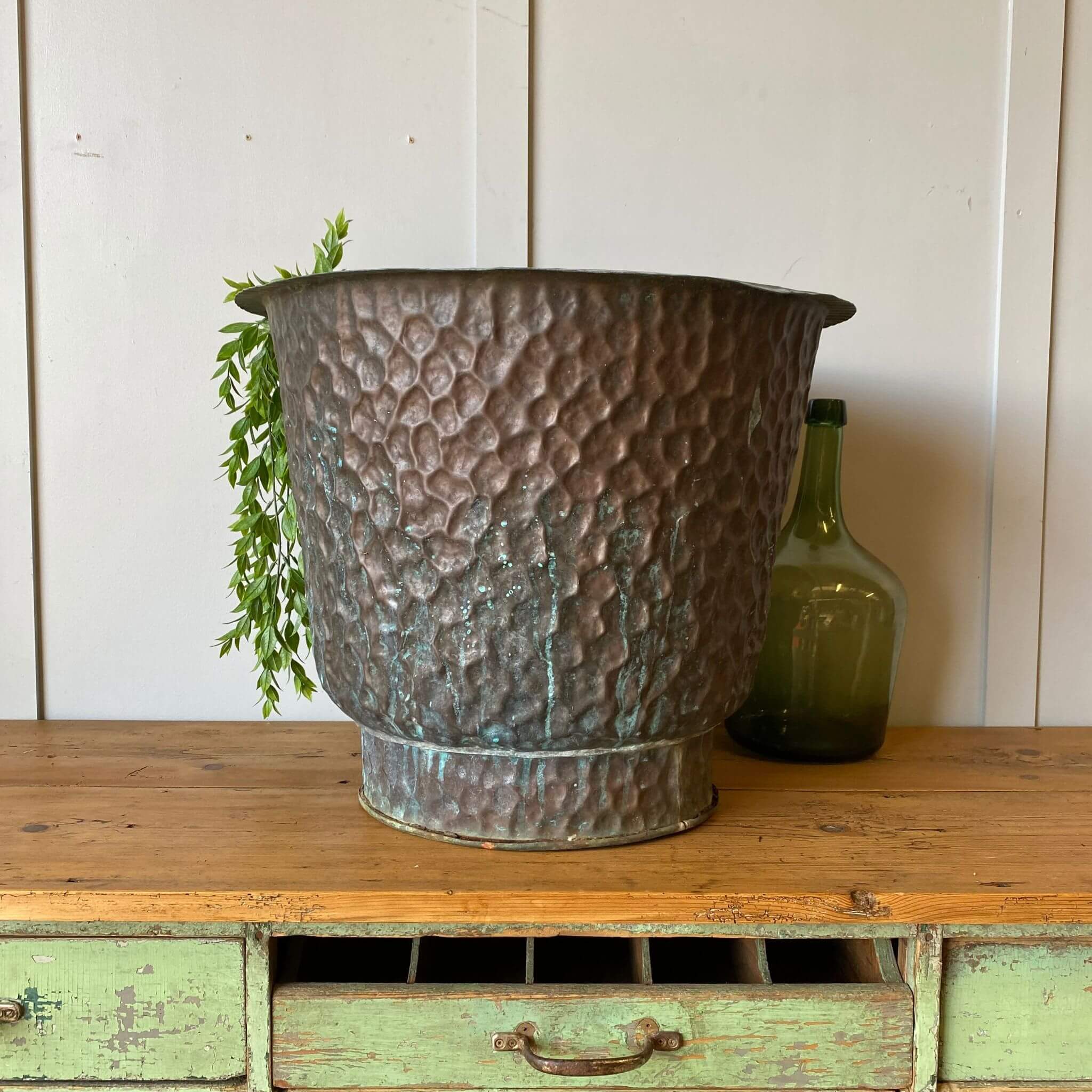 Decorative Antique Copper Bucket Hand beaten