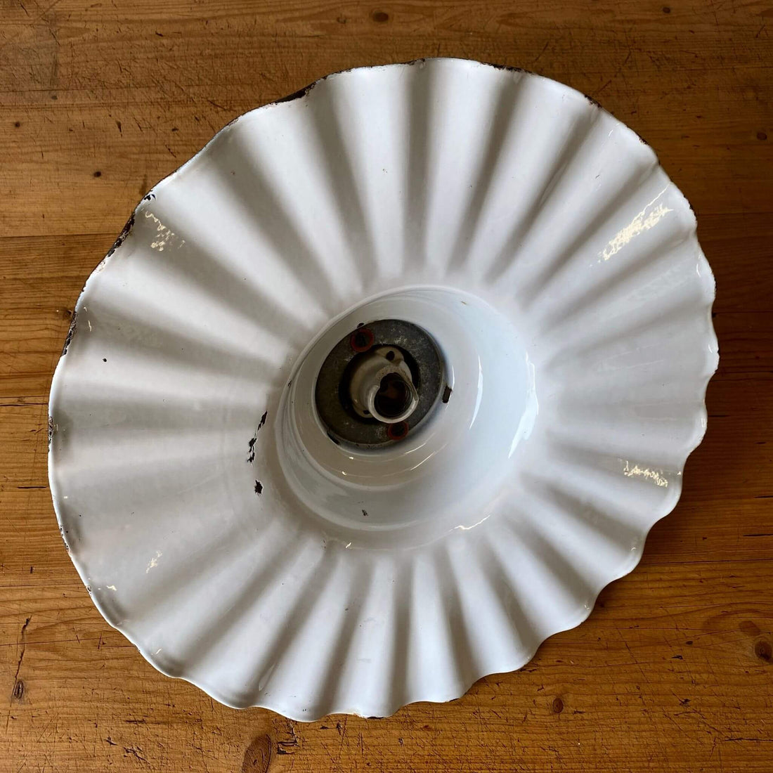 Vintage enamel street light