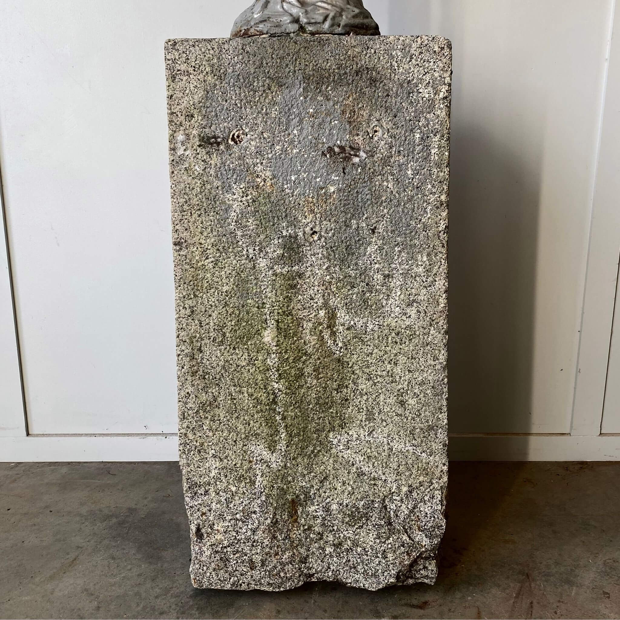 Solid marble stone base, antique French garden decor