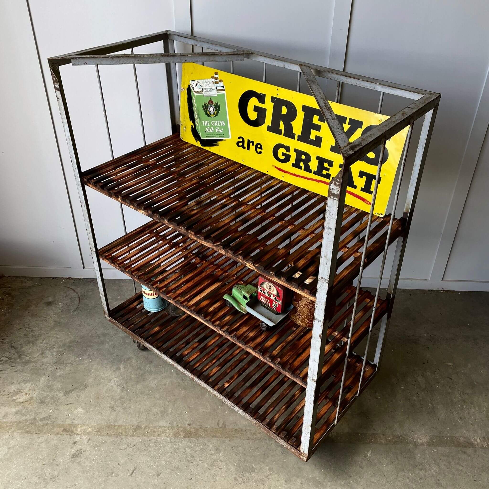 Vintage industrial storage rack
