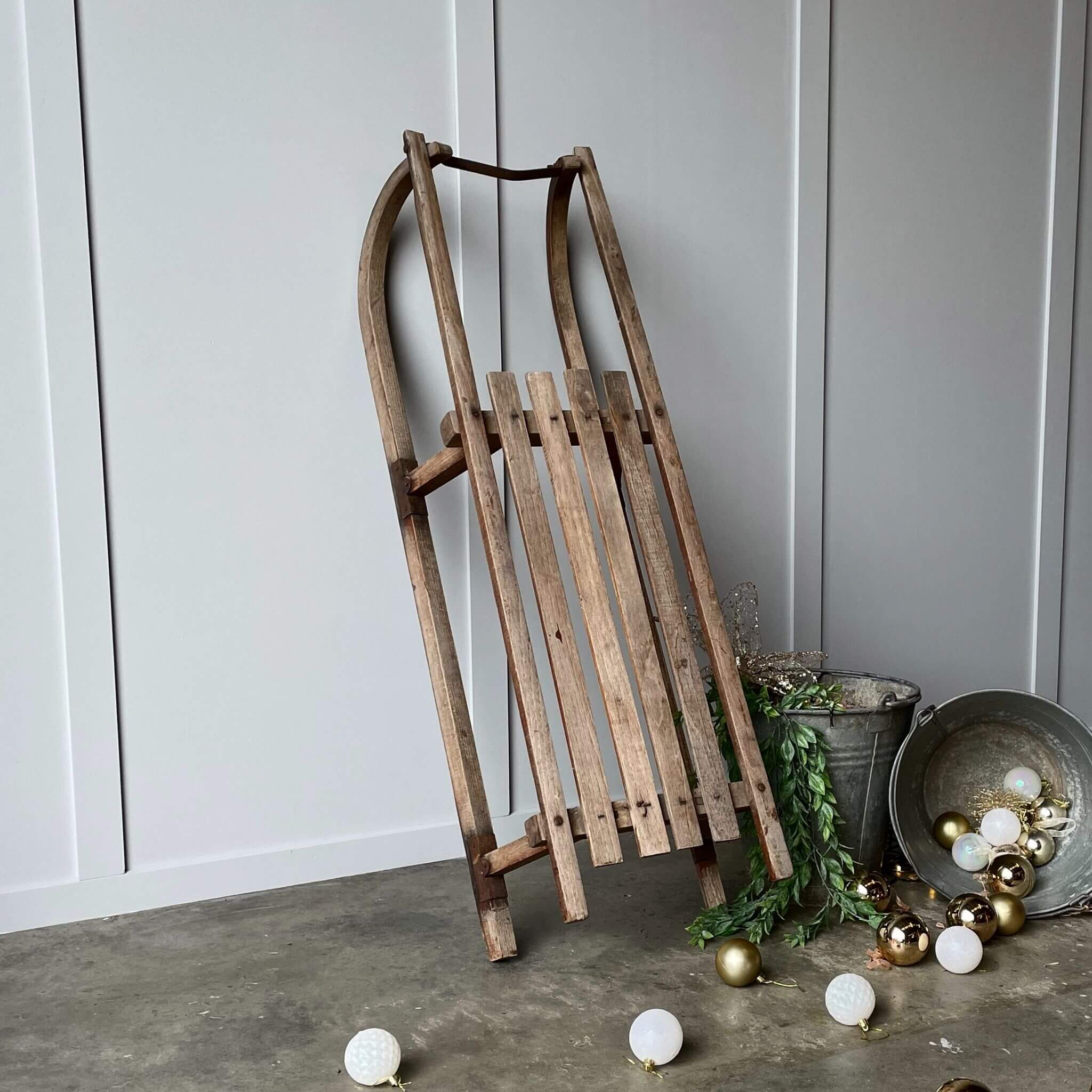 A Vintage snow sled for Christmas decoration