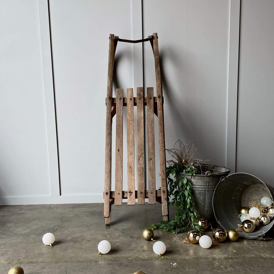 A antique snow sled for Christmas decoration