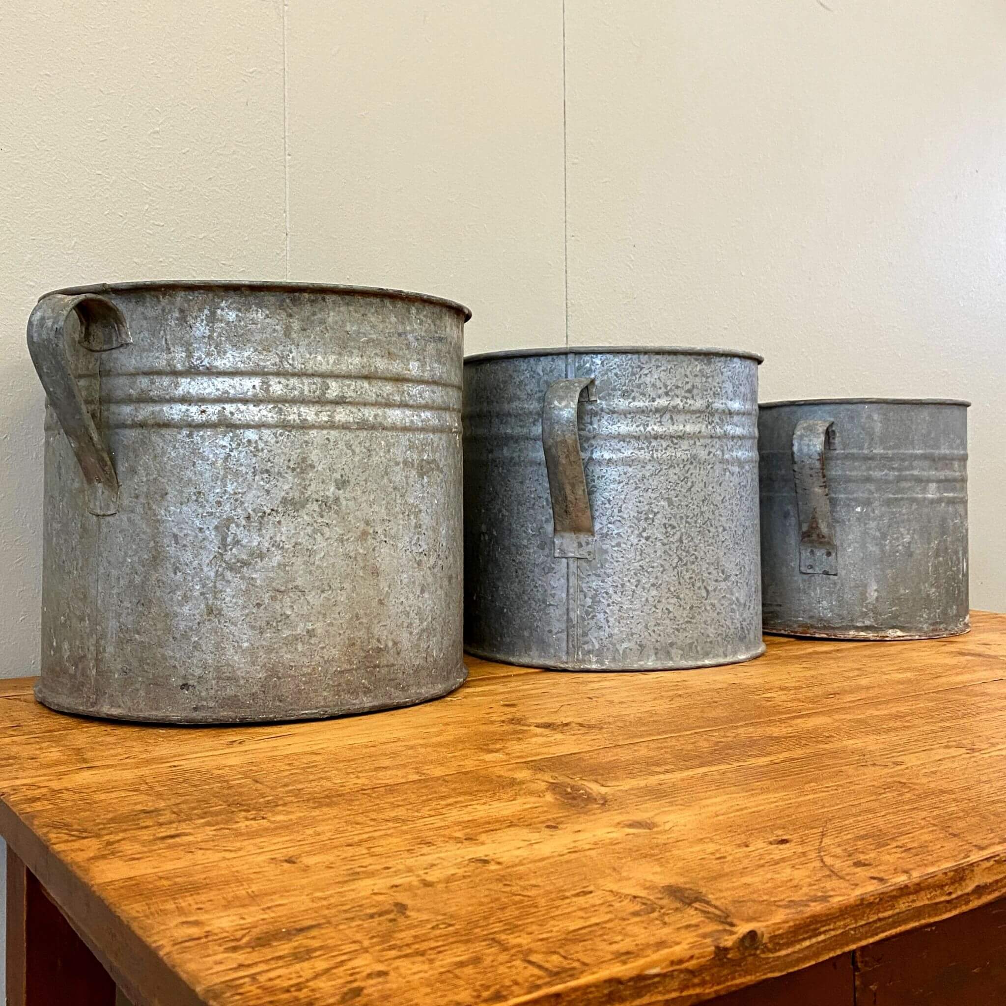 Vintage Galvanized Farm Buckets