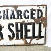 Size 1.82m Long x 91cm High. Enamel sign, orginal, no touch ups. Heavily Embossed.