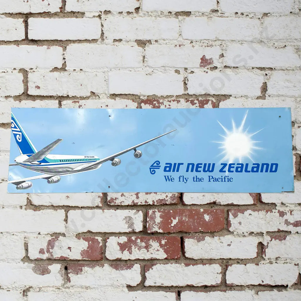 Size 1.25m Long x 38cm high.Tin screen printed sign, left side appears to be cut. Condition fair.