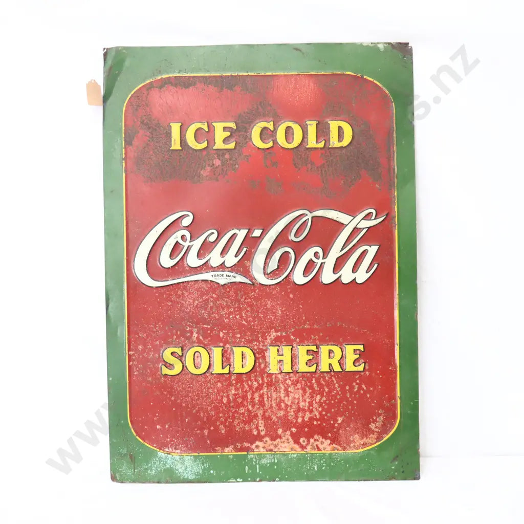 Size 50cm Long x 70cm High. Rare tin sign, early and embossed. No touch ups.